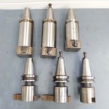 Six BT50 Spindle Tools. 3 x Adjustable Boring Bars and 3 x Fly Cutters