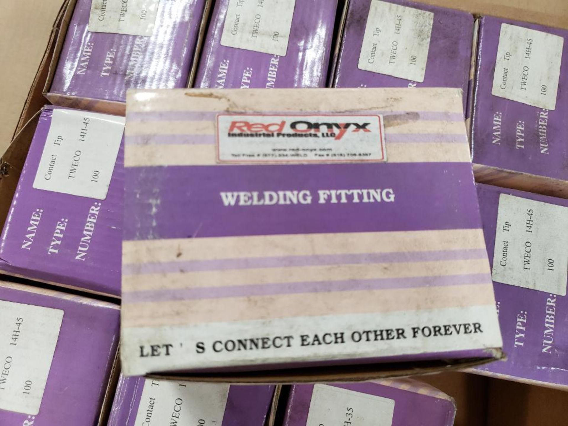 Qty 1200 - Red Onyx welding tips. Part number 14H-35. 12 boxes of 100 in 10 packs. - Image 4 of 5