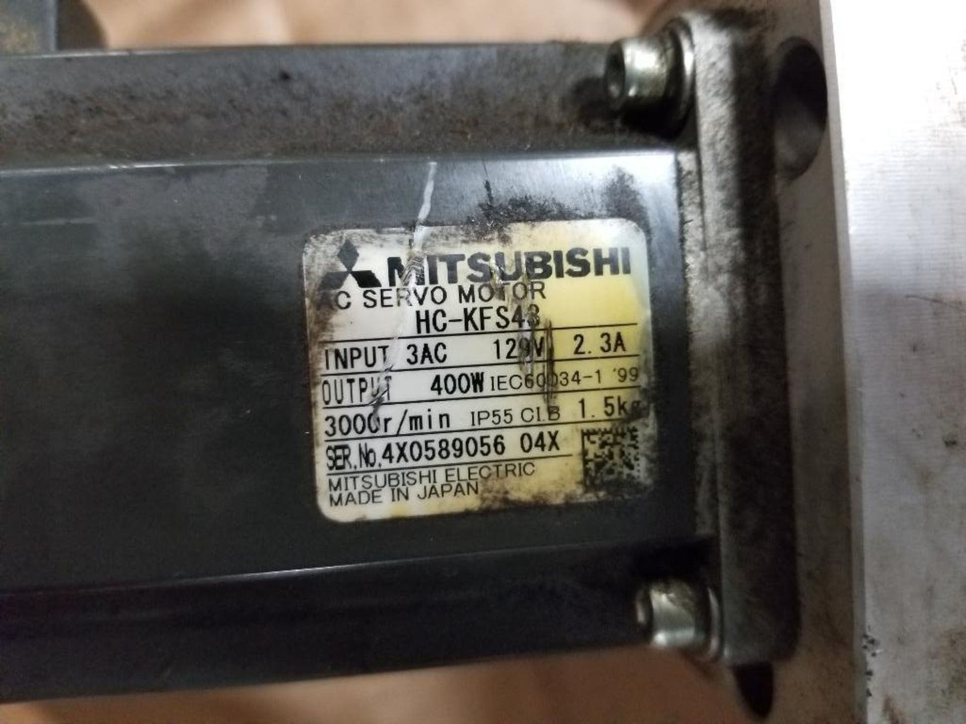 Mitsubishi AC servo motor. Model HC-KFS43. - Image 2 of 6