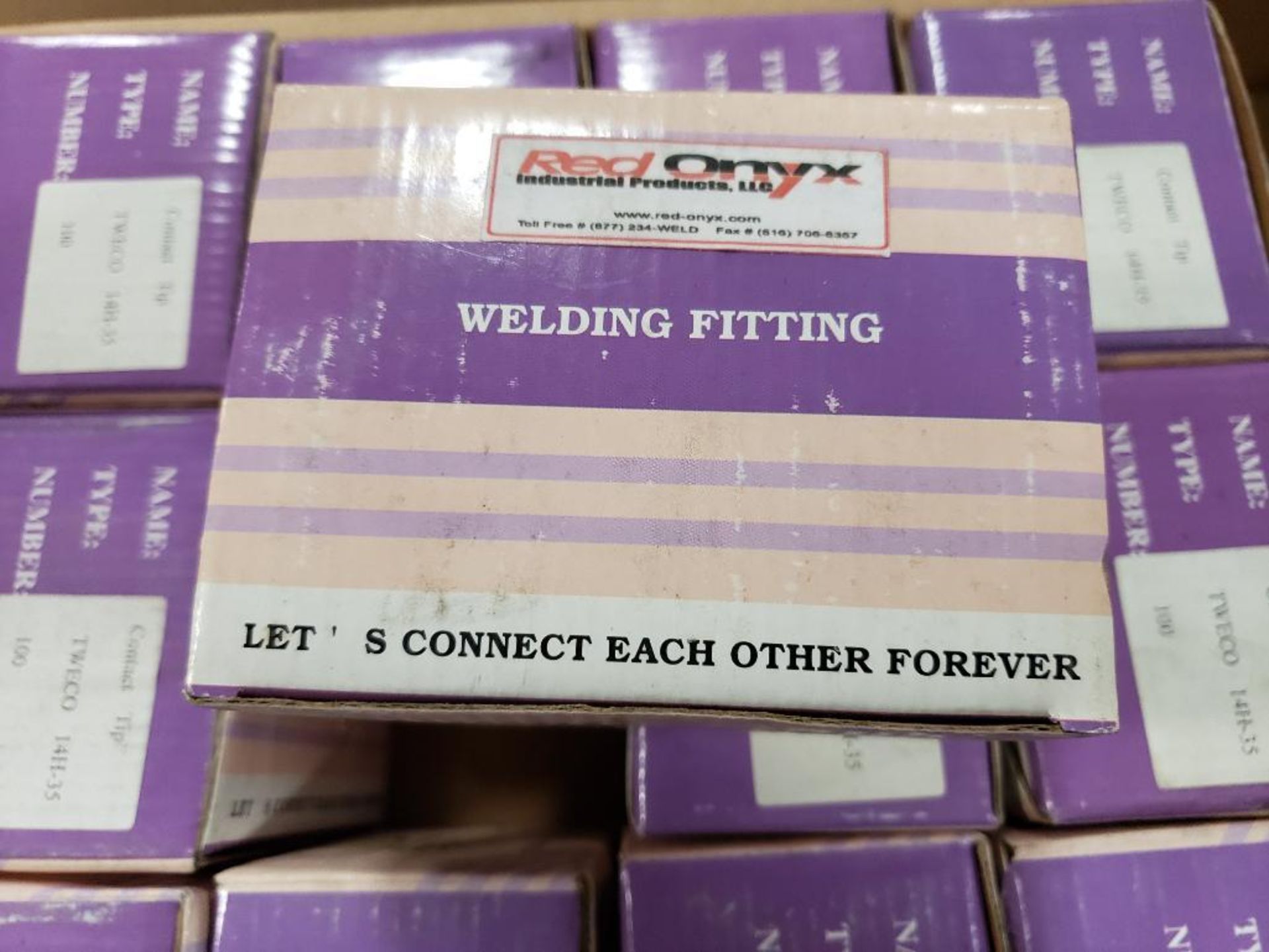 Qty 1200 - Red Onyx welding tips. Part number 14H-35. 12 boxes of 100 in 10 packs. - Image 2 of 3