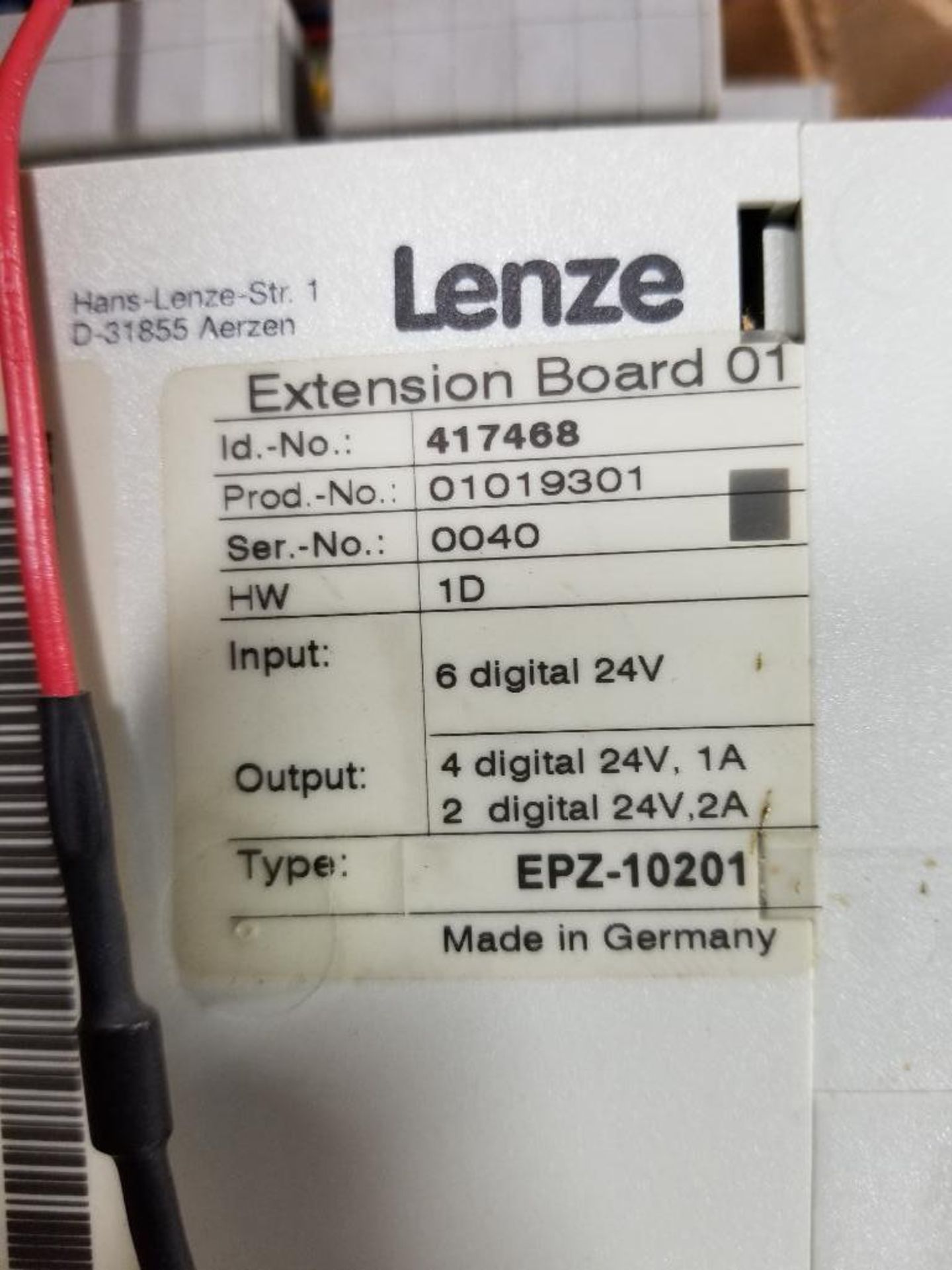 Lenze Extension board 01. 417468 TYPE: EPZ-10201. Drive PLC 459576. - Image 3 of 6