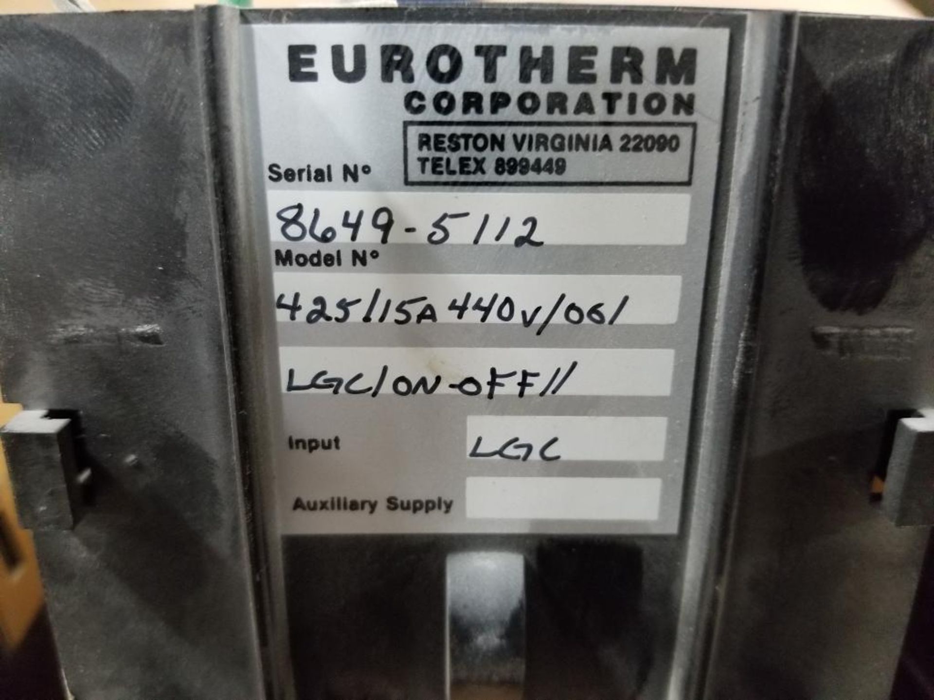 Qty 3 - Eurotherm 425/15A/440V//LGC/on-off// current controller. Ser # 8649-5111. - Image 11 of 12