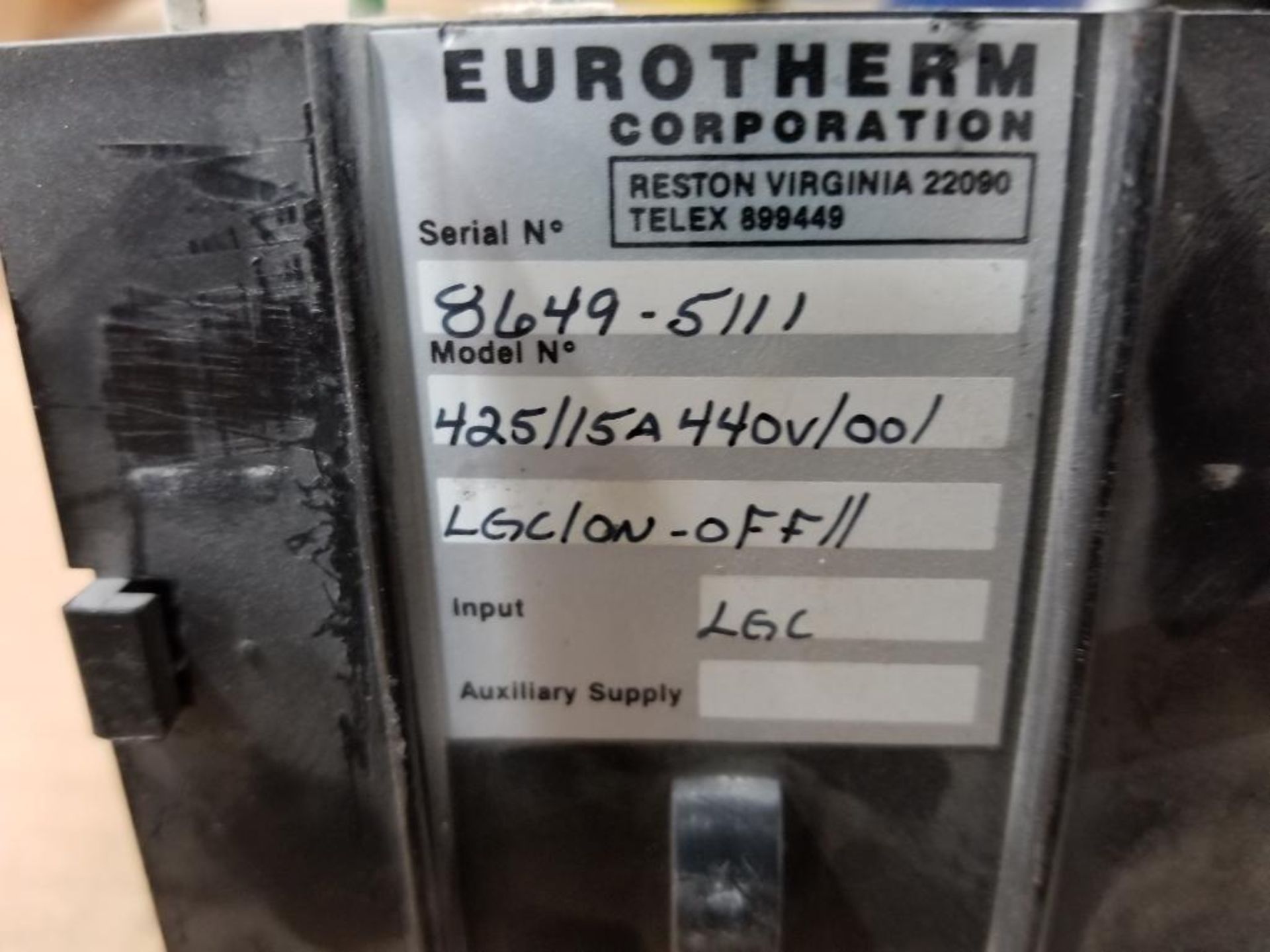 Qty 3 - Eurotherm 425/15A/440V//LGC/on-off// current controller. Ser # 8649-5111. - Image 12 of 12