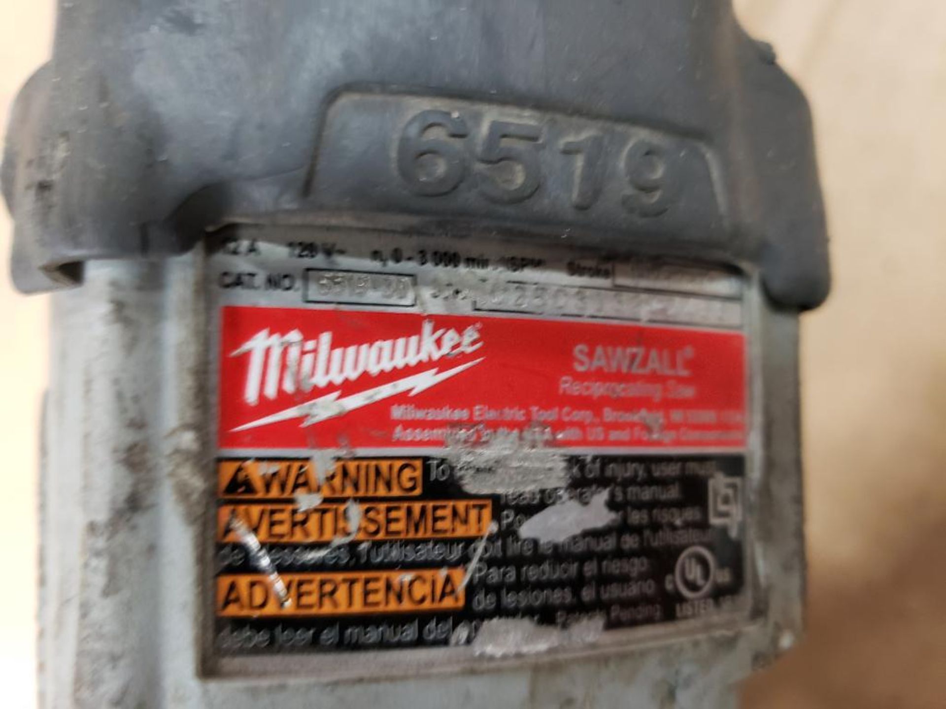 Milwaukee 6519-30 Sawzall reciprocating saw. - Image 3 of 4