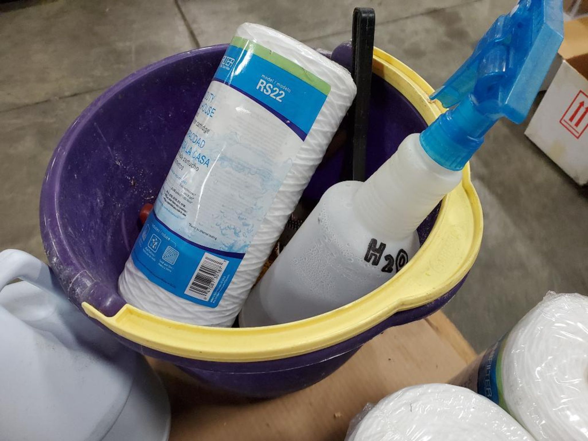 Pallet of assorted cleaning and safety supplies. - Image 6 of 15