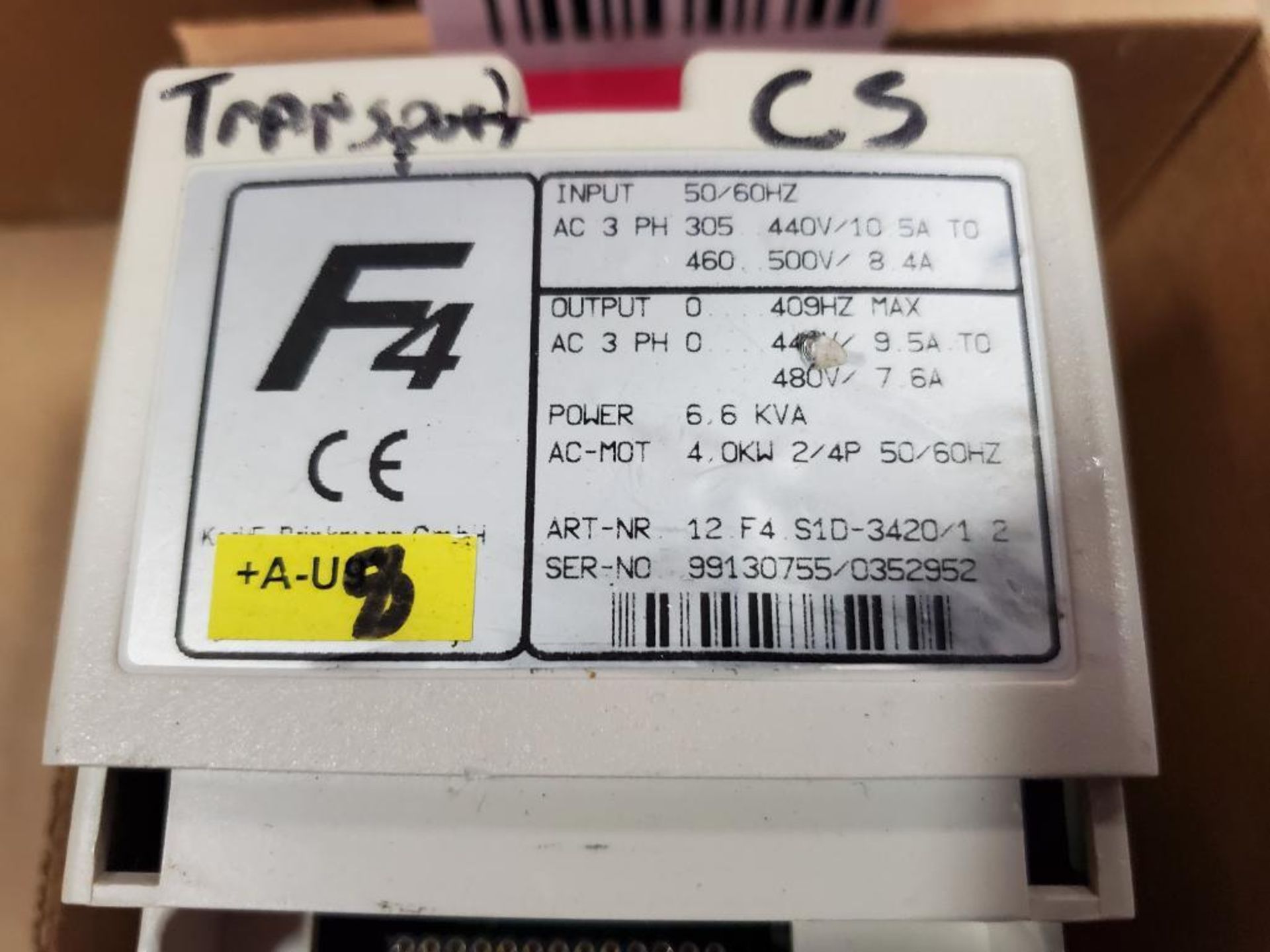 KEB F4 12.F4.S1D-3420/1 2 frequency converter drive. 6.6kVA. - Image 2 of 3
