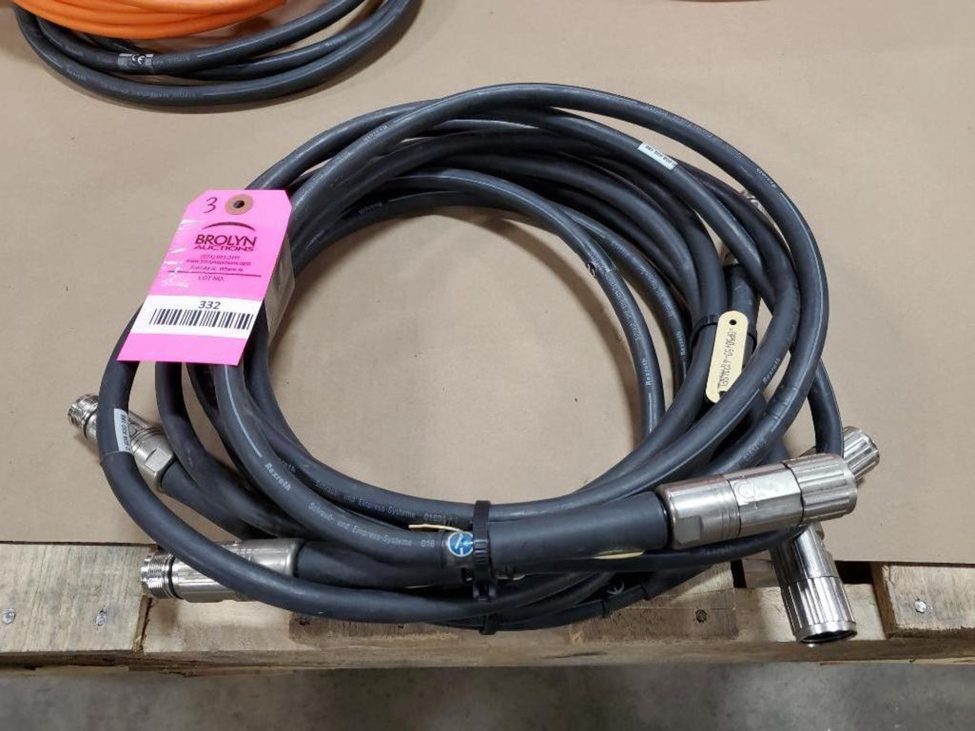 Qty 3 - Assorted electrical connection cable. Rexroth.