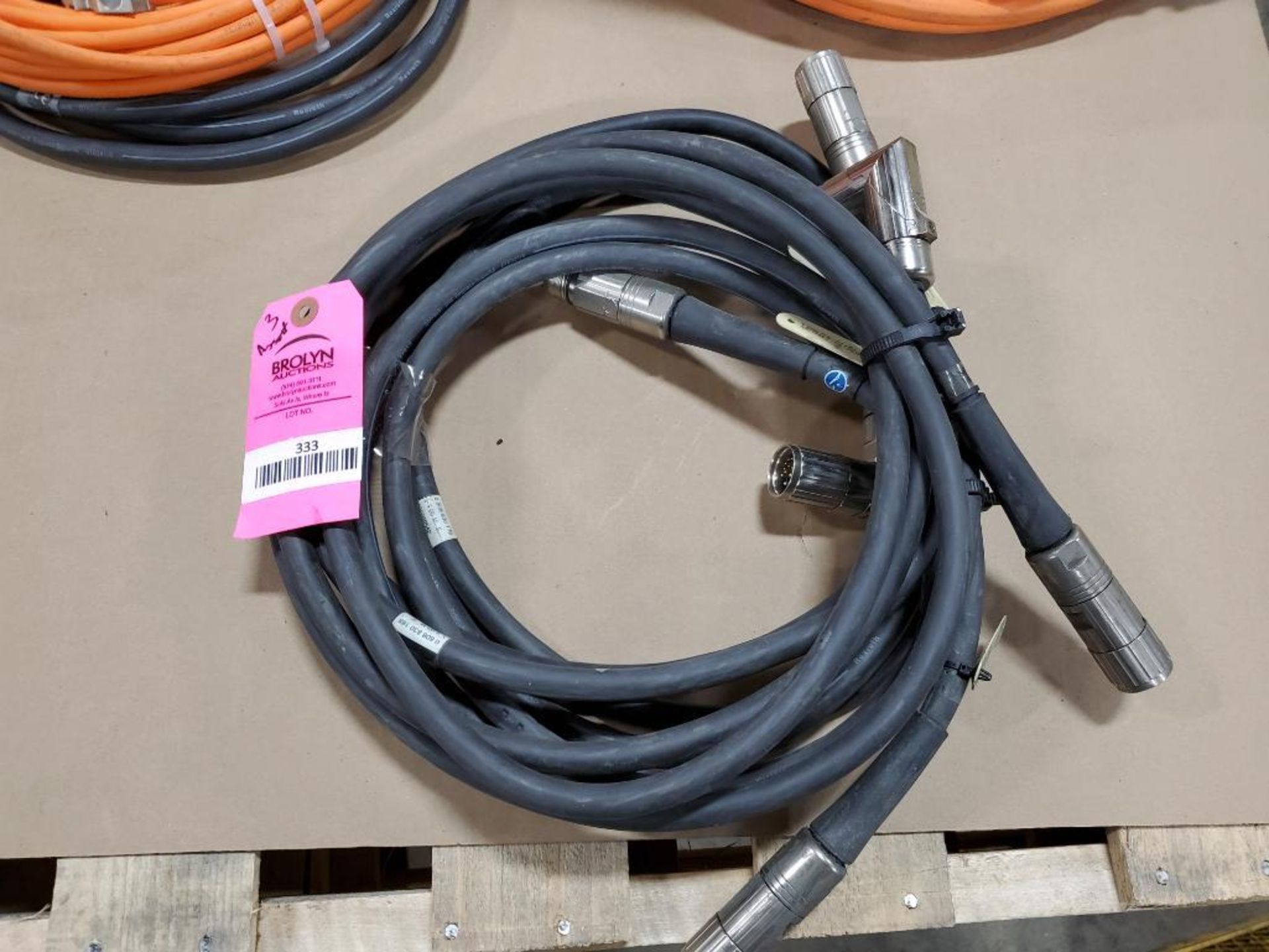 Qty 3 - Assorted electrical connection cable. Rexroth.