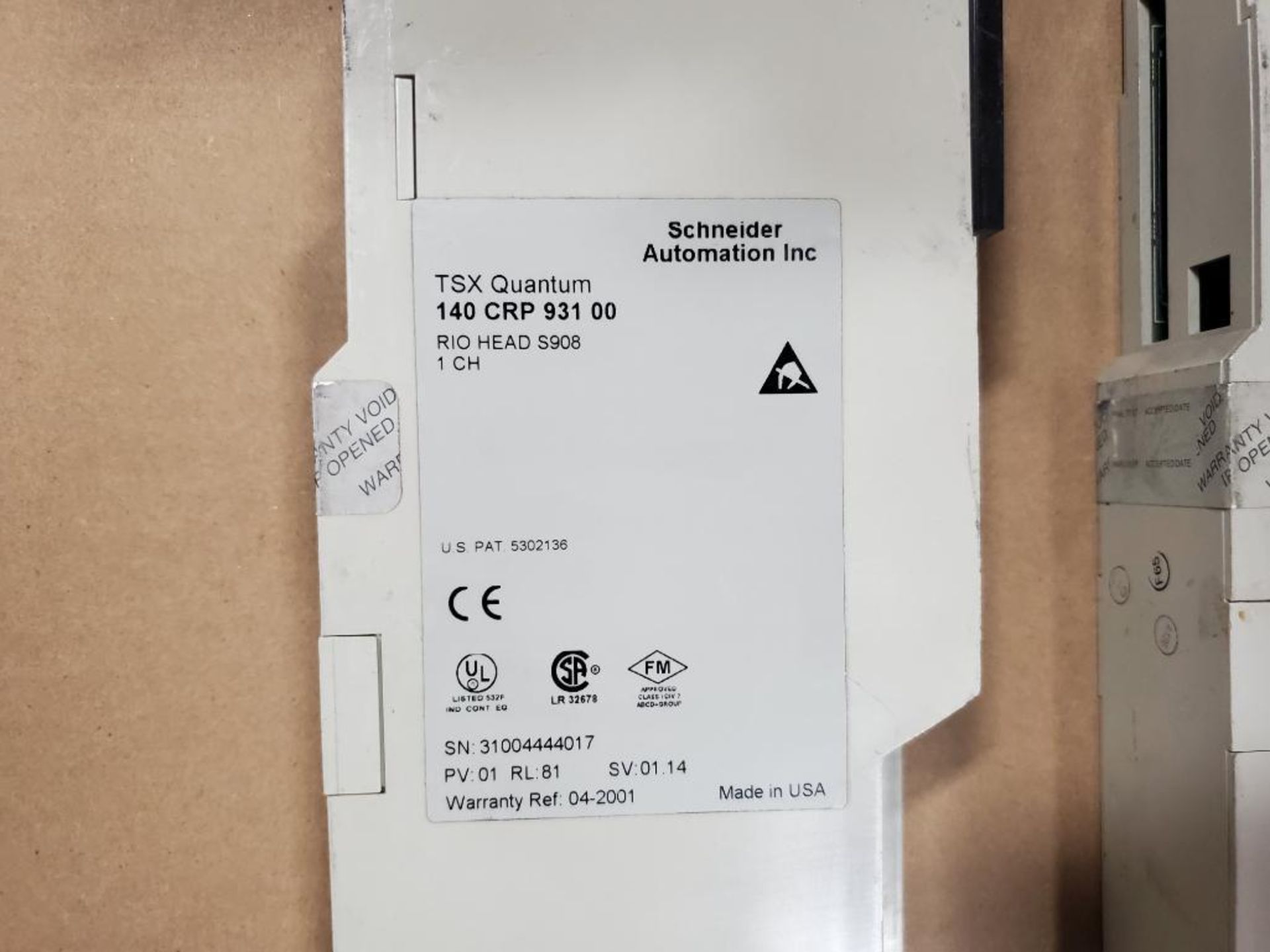 Qty 2 - Schneider Automation INC. TSX Quantum 140-CRP-931-00 RIO HEAD S908 1 CH module. - Image 4 of 5