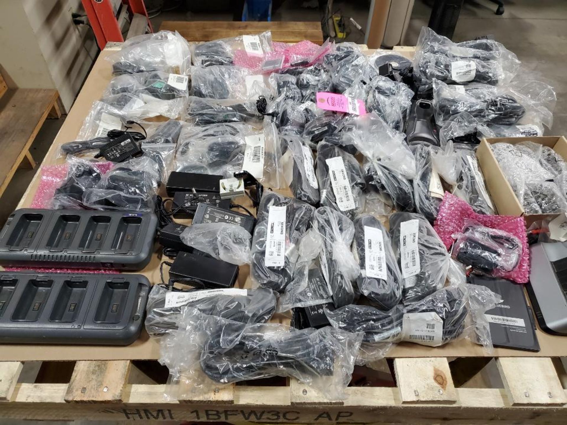 Pallet of assorted new out of box Psion Bluebird scanner cradles and power adapters. - Image 11 of 11