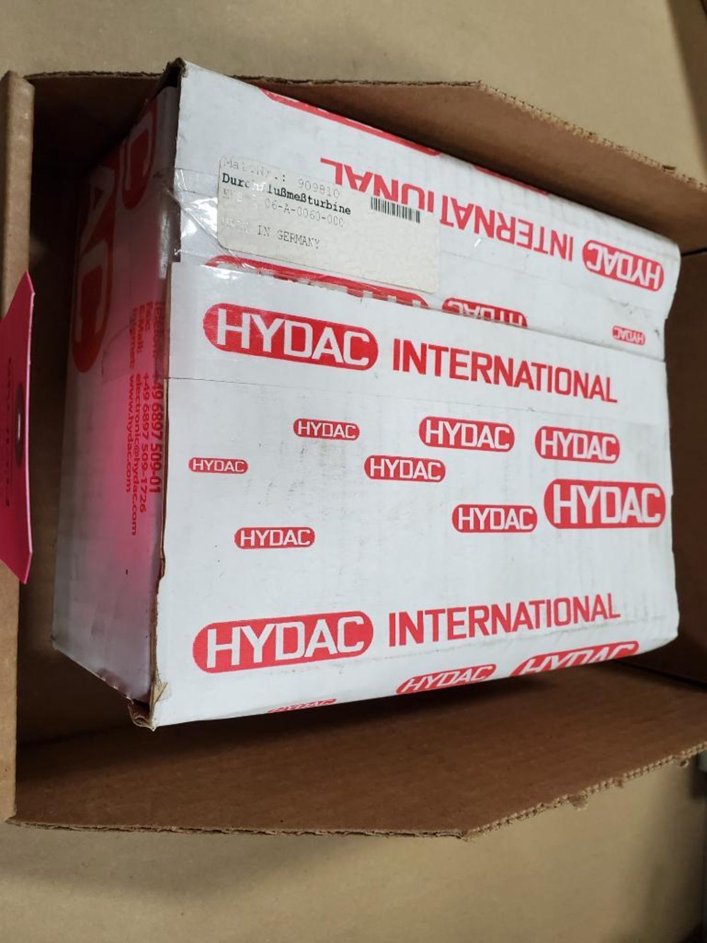 Hydac EVS 3106-A-0060-000 flow rate transmitter. New in box.
