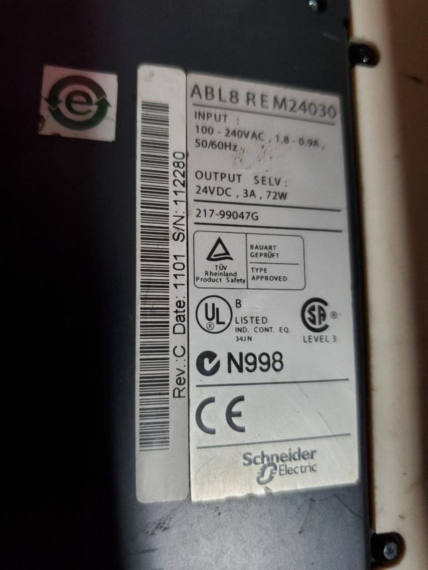 Telemecanique Schneider Electric ABL8REM24030 optimum power supply module. - Image 3 of 6