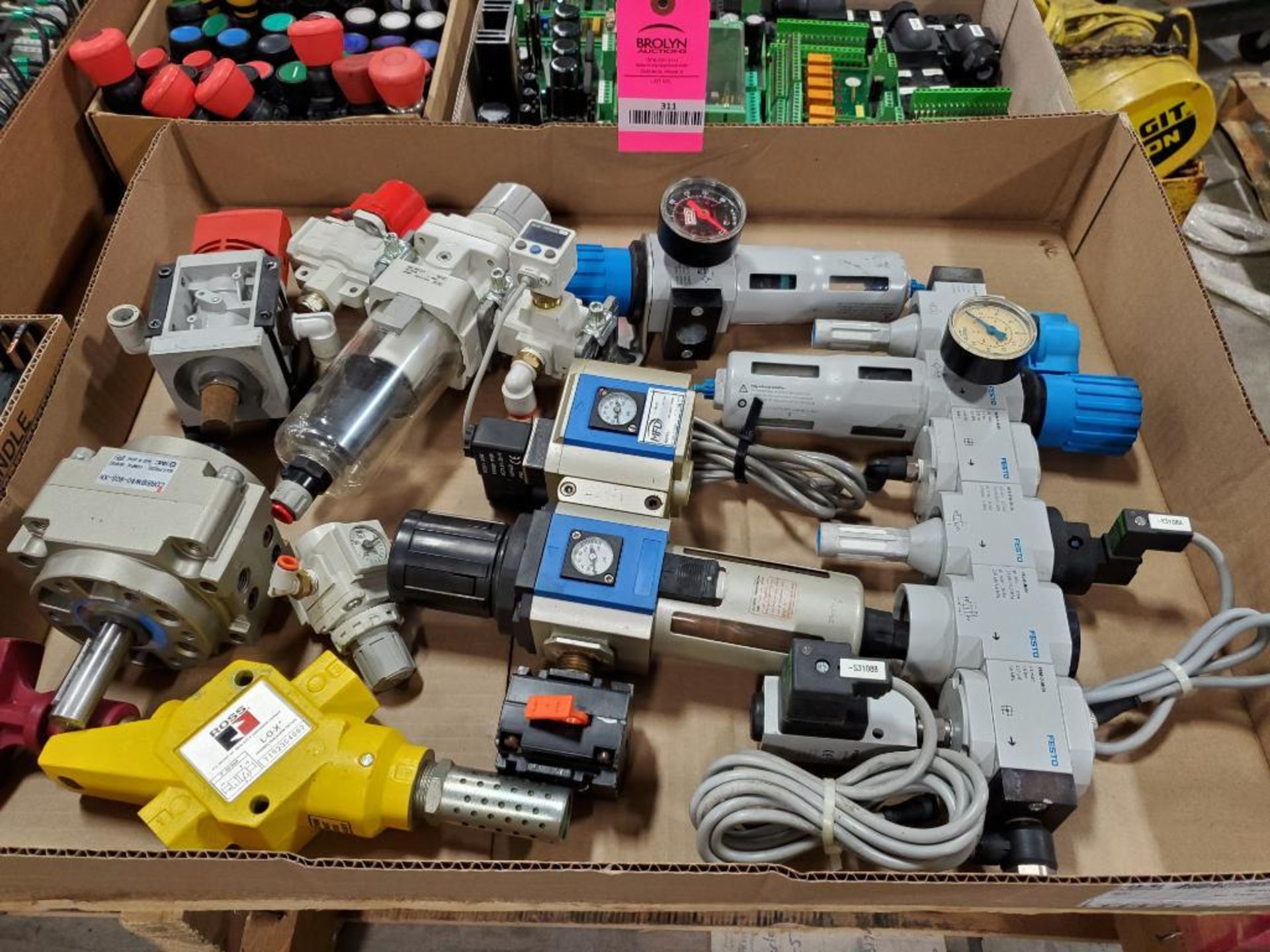 Large assortment of pneumatic parts.