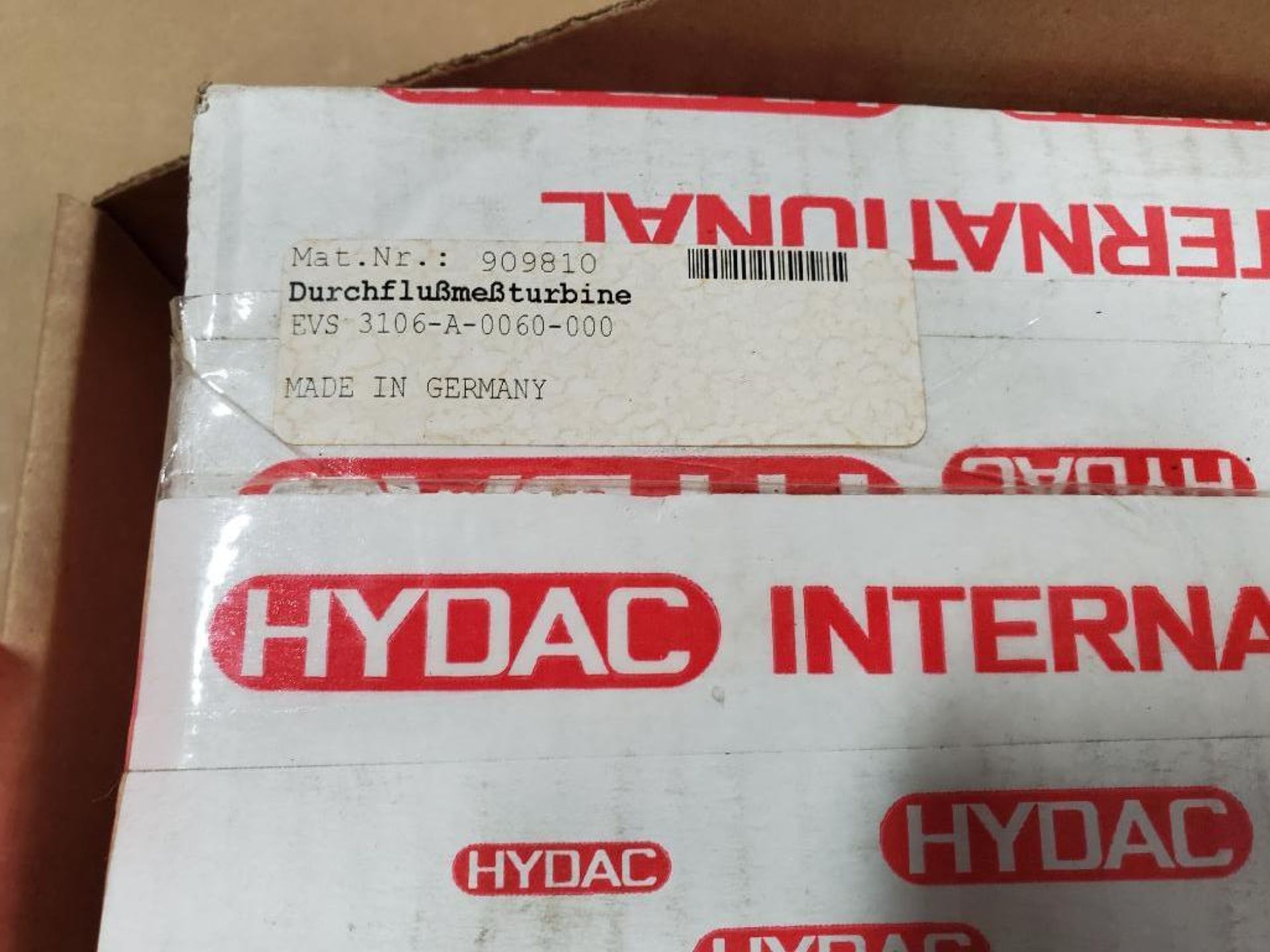 Hydac EVS 3106-A-0060-000 flow rate transmitter. New in box. - Image 3 of 4