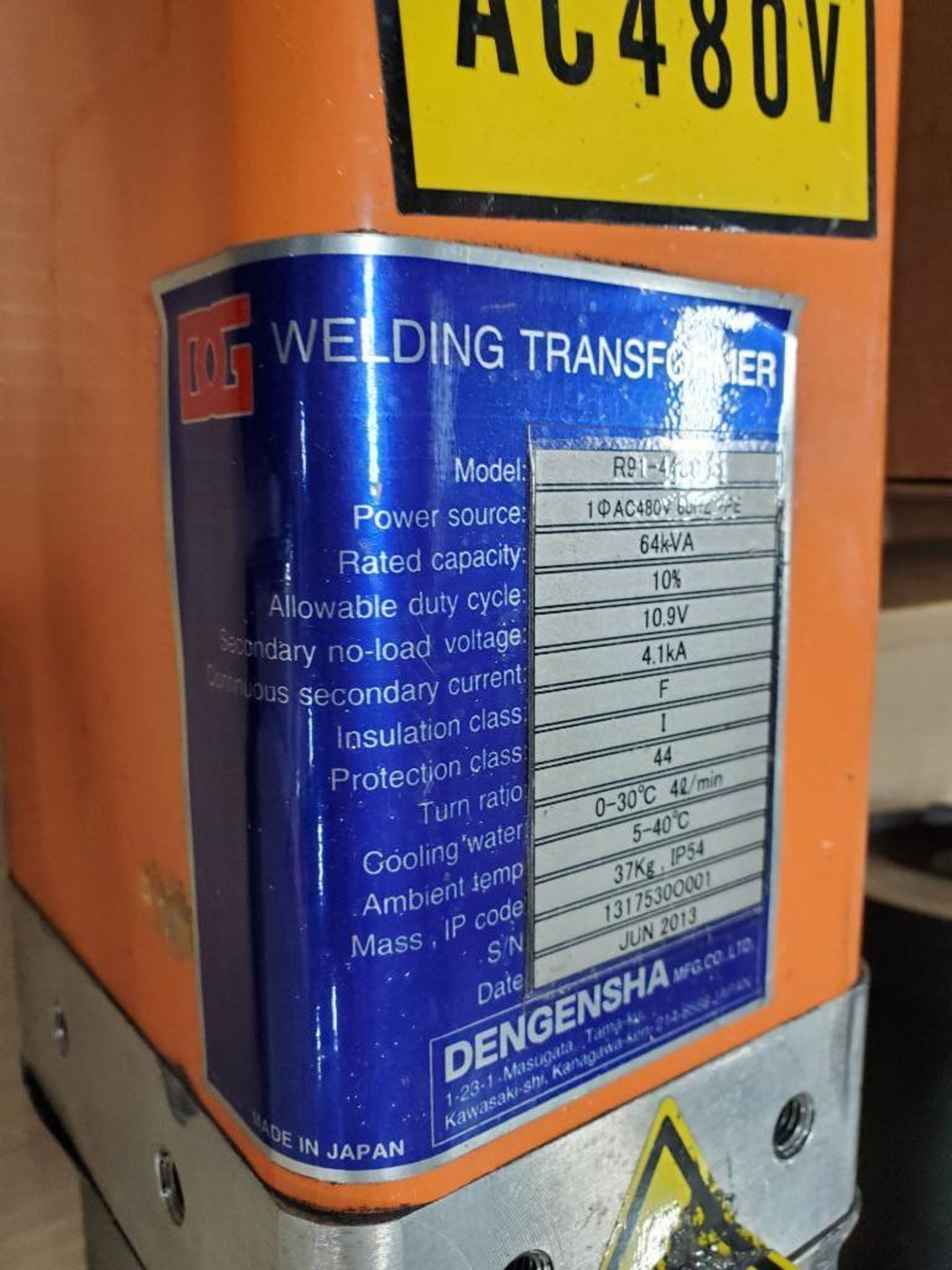 64kVa Dengensha welding transformer. Model R91-445C5S. - Image 4 of 7