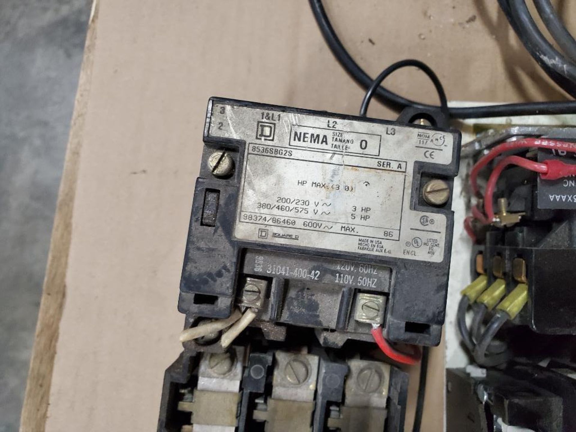 Pallet of assorted electrical. Controllers, connection cords, starters, replacement parts. - Image 7 of 17
