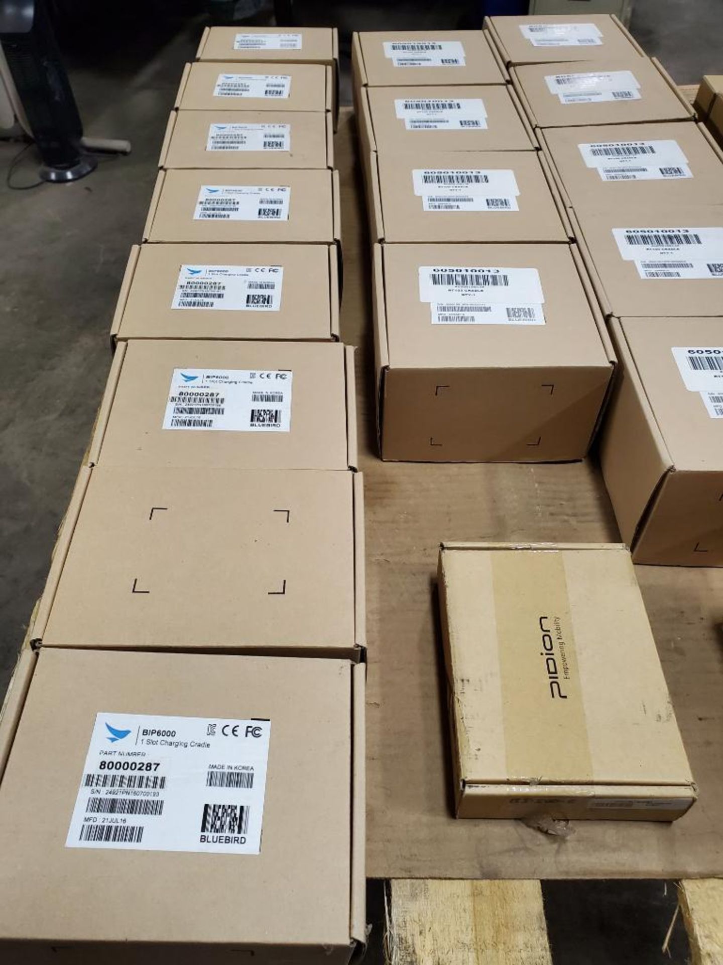Pallet of assorted new in box Psion Bluebird scanner cradles and power adapters. - Image 3 of 10