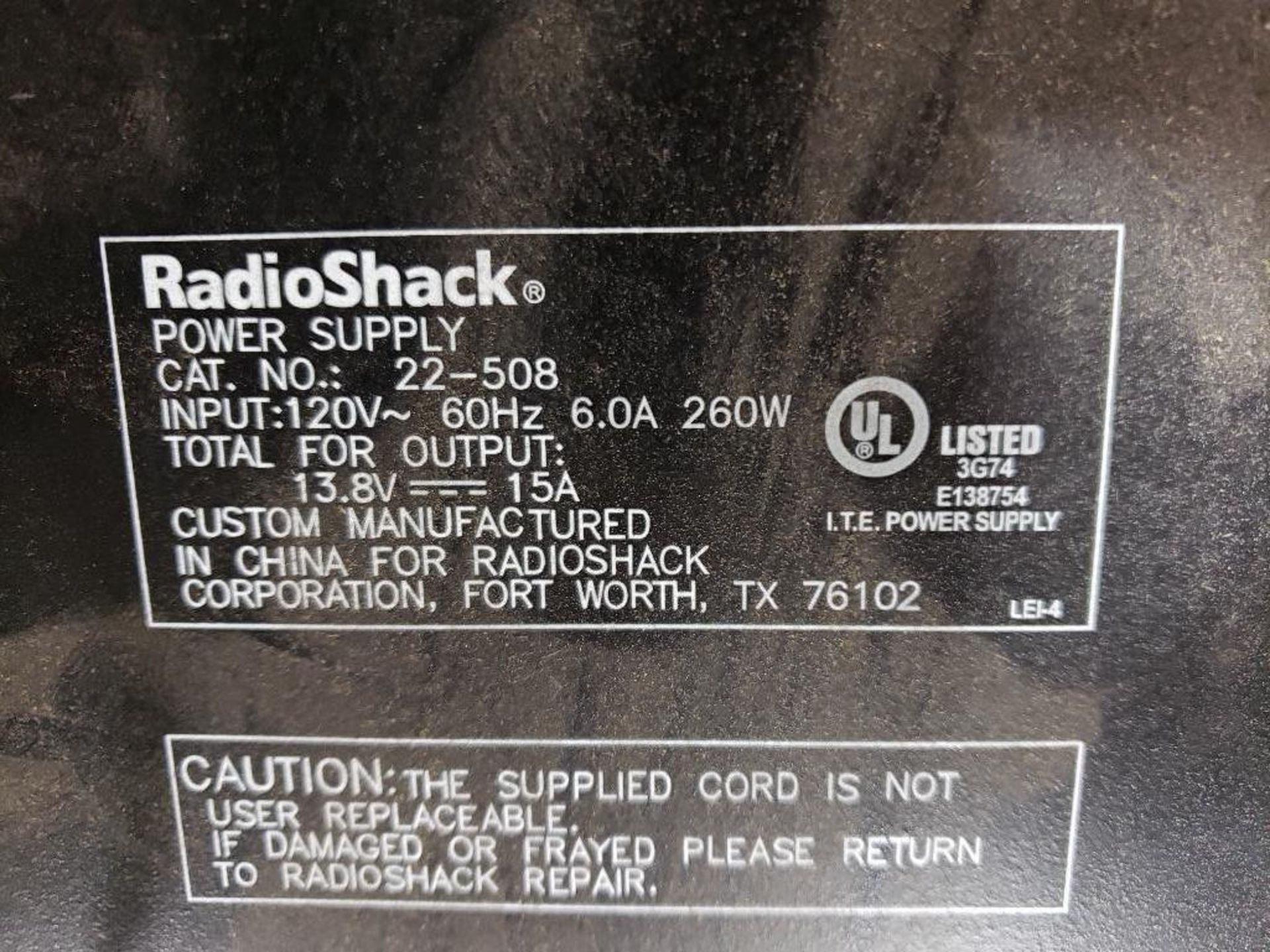 Qty 5 - RadioShack 13.8v power supplies. 10amp. - Image 10 of 10