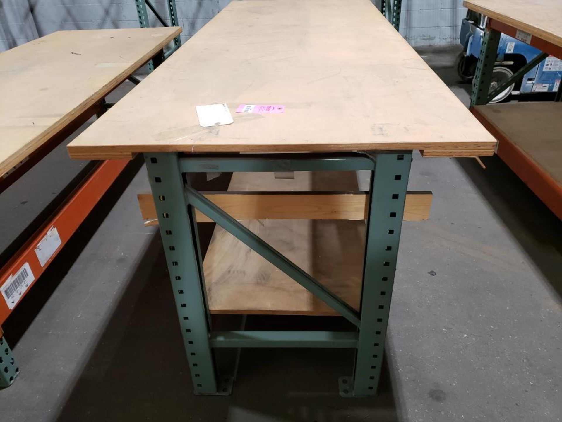 Heavy duty pallet rack built workbench. 96in wide x 36in deep x 36in tall. - Image 2 of 2