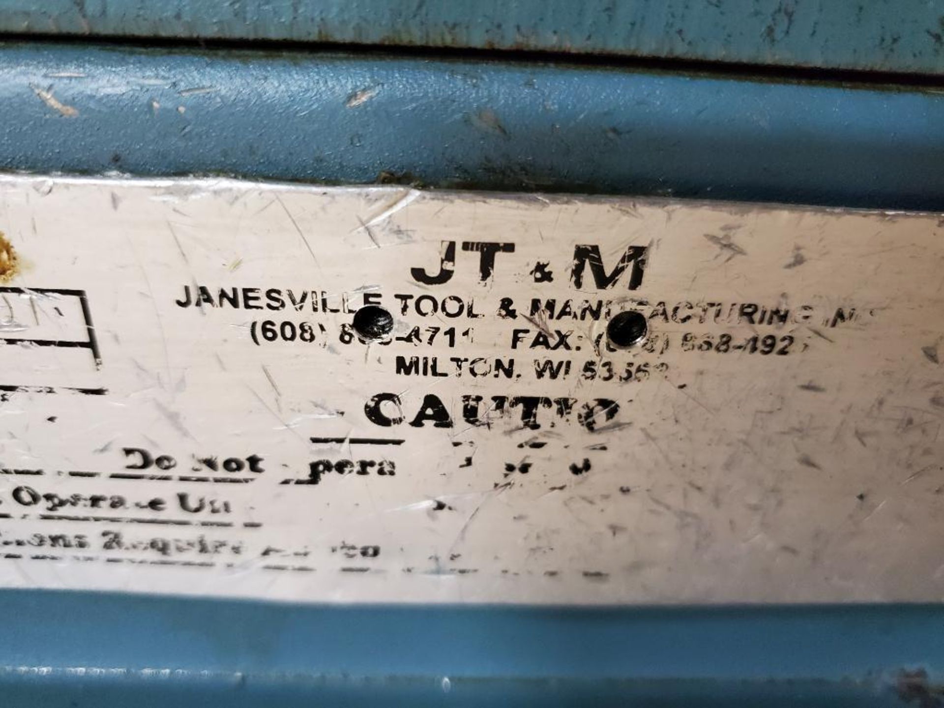 Janesville JT&M 500lb pneumatic arbor press. Model A-3066-01. - Image 2 of 11
