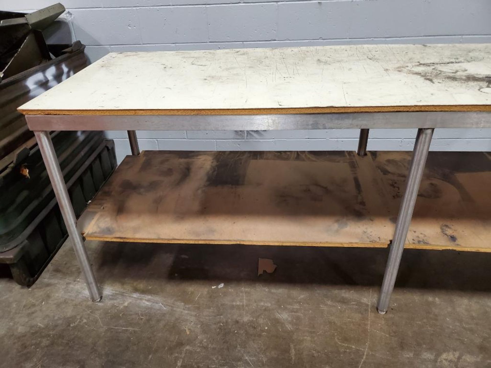 Work bench. 96in long x 30in deep x 34in tall. - Image 3 of 3