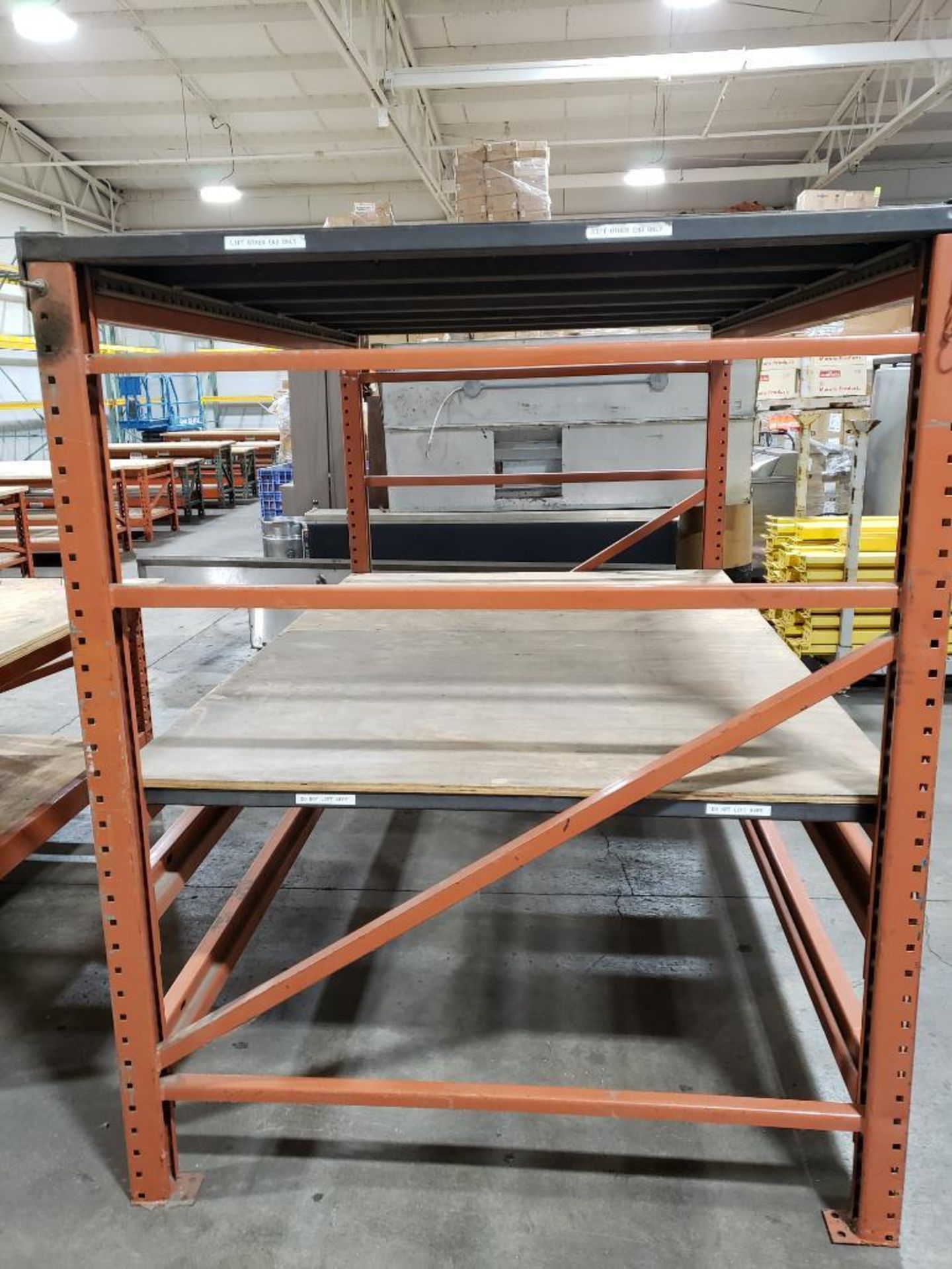 Heavy duty pallet rack built shelf. 94in wide x 60in deep x 74in tall. - Image 3 of 3