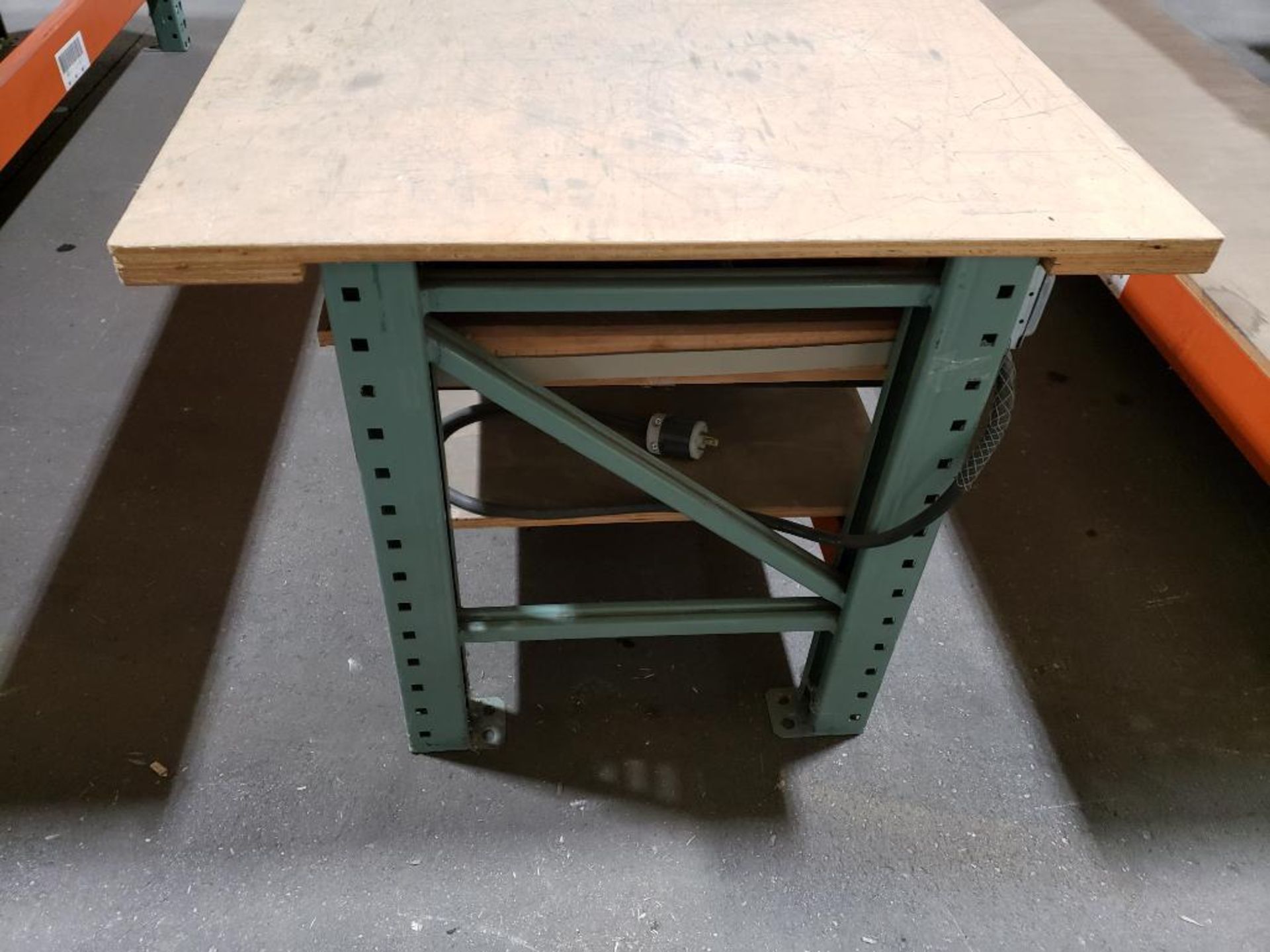 Heavy duty pallet rack built workbench. 96in wide x 36in deep x 30in tall. - Image 4 of 4