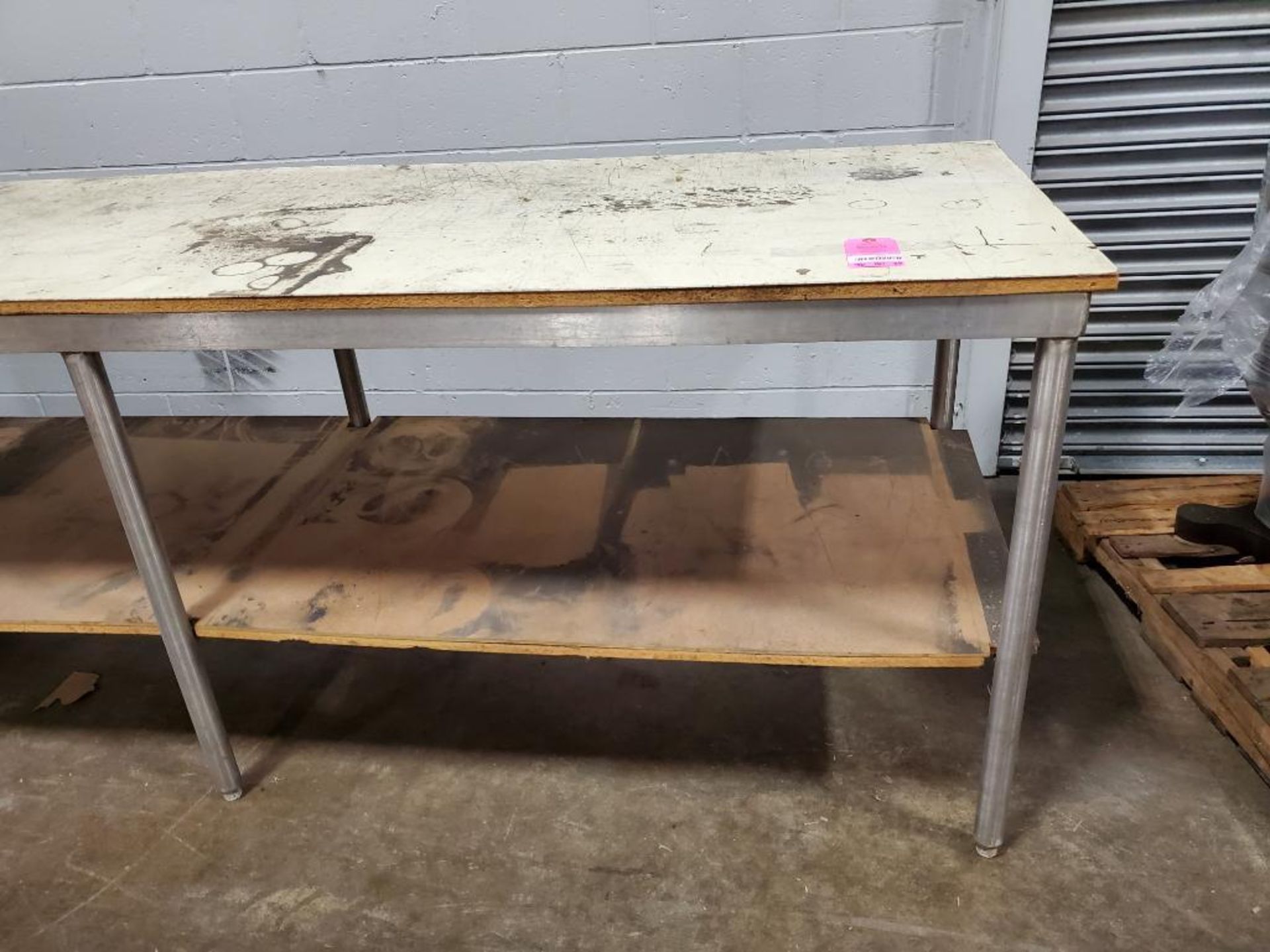 Work bench. 96in long x 30in deep x 34in tall. - Image 2 of 3