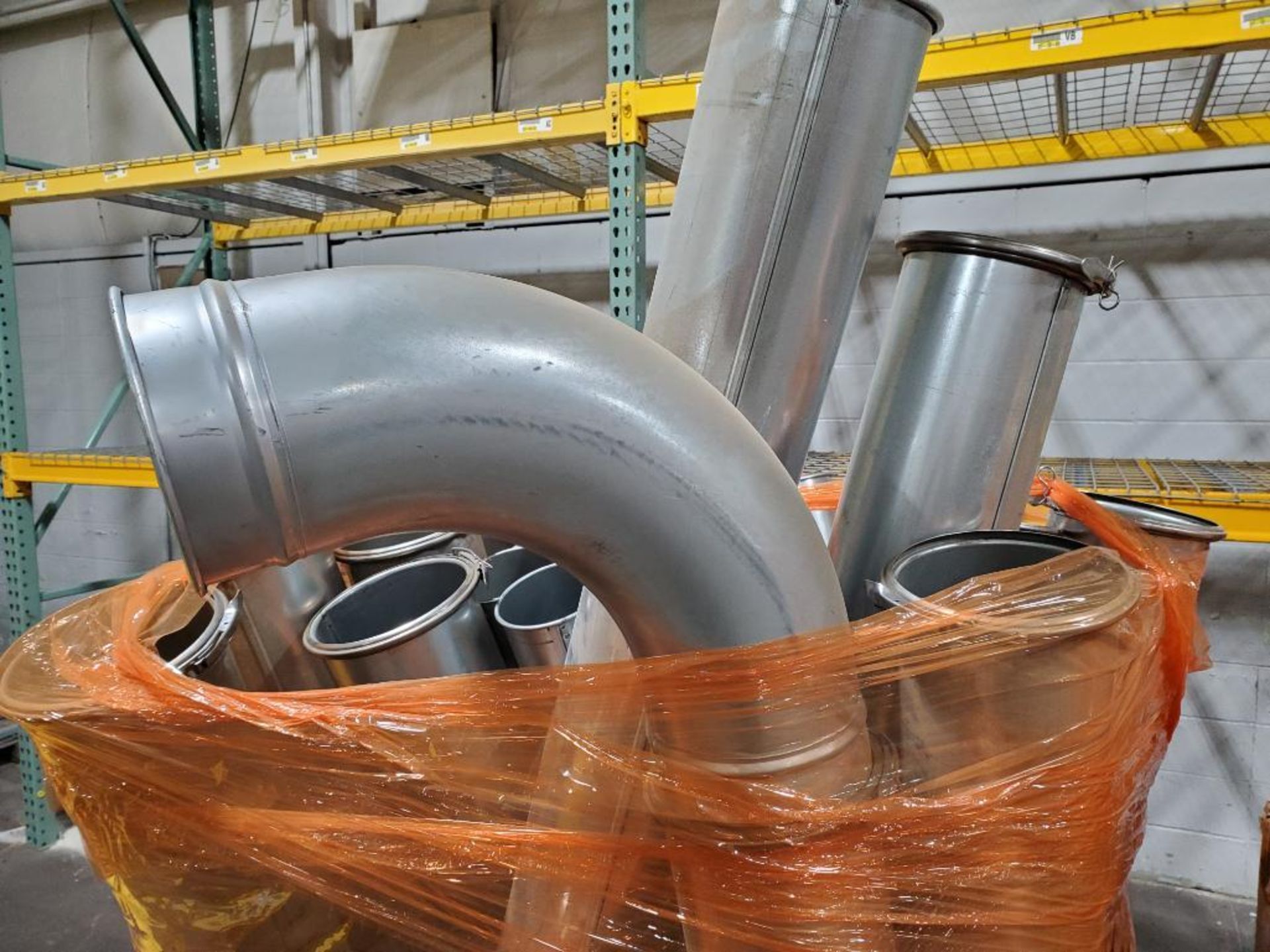 23 pieces of dust collector ducting. Quick connect style flanges. 76" longest piece. - Image 3 of 5