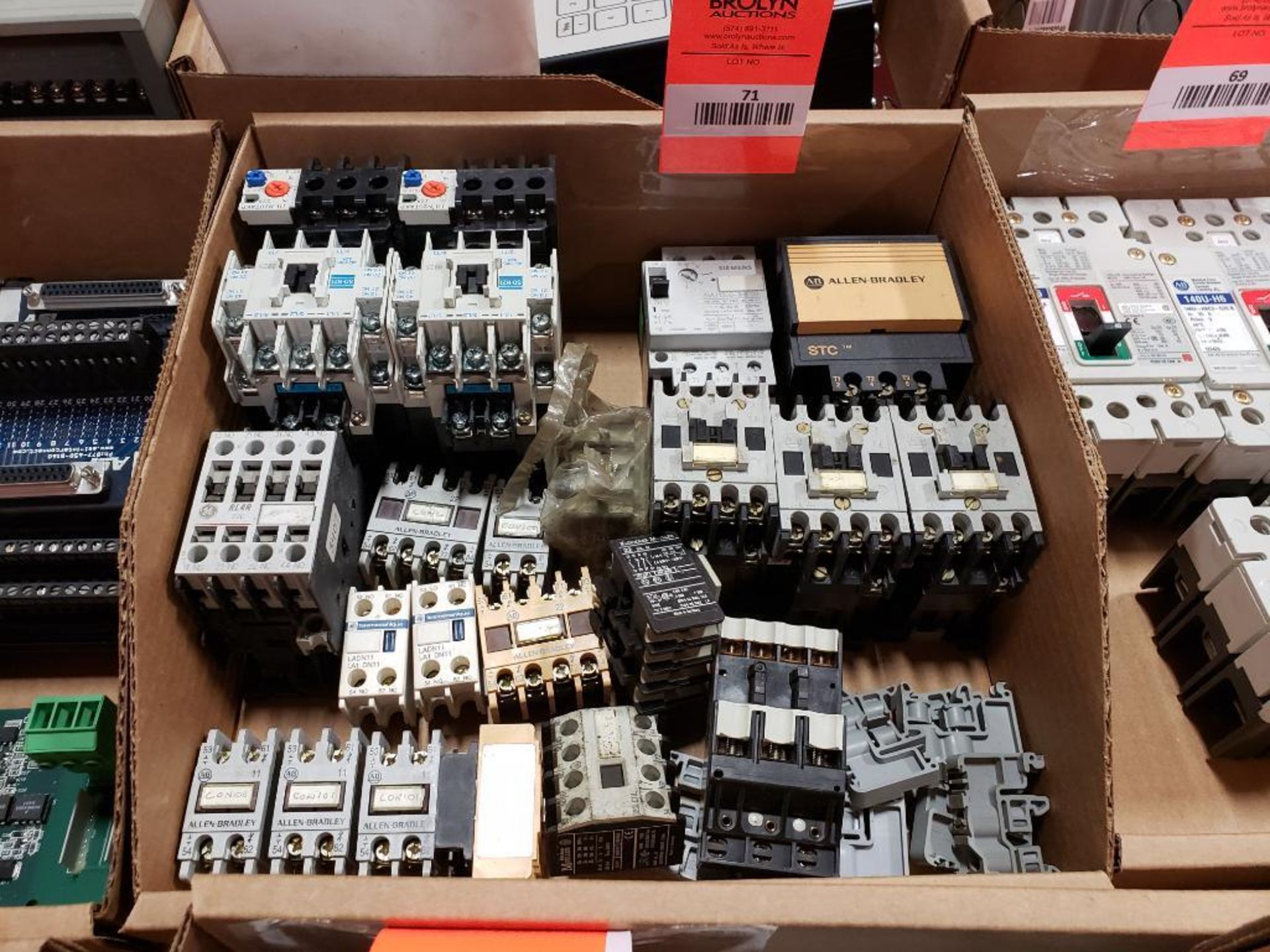 Large assortment of electrical contactors etc.