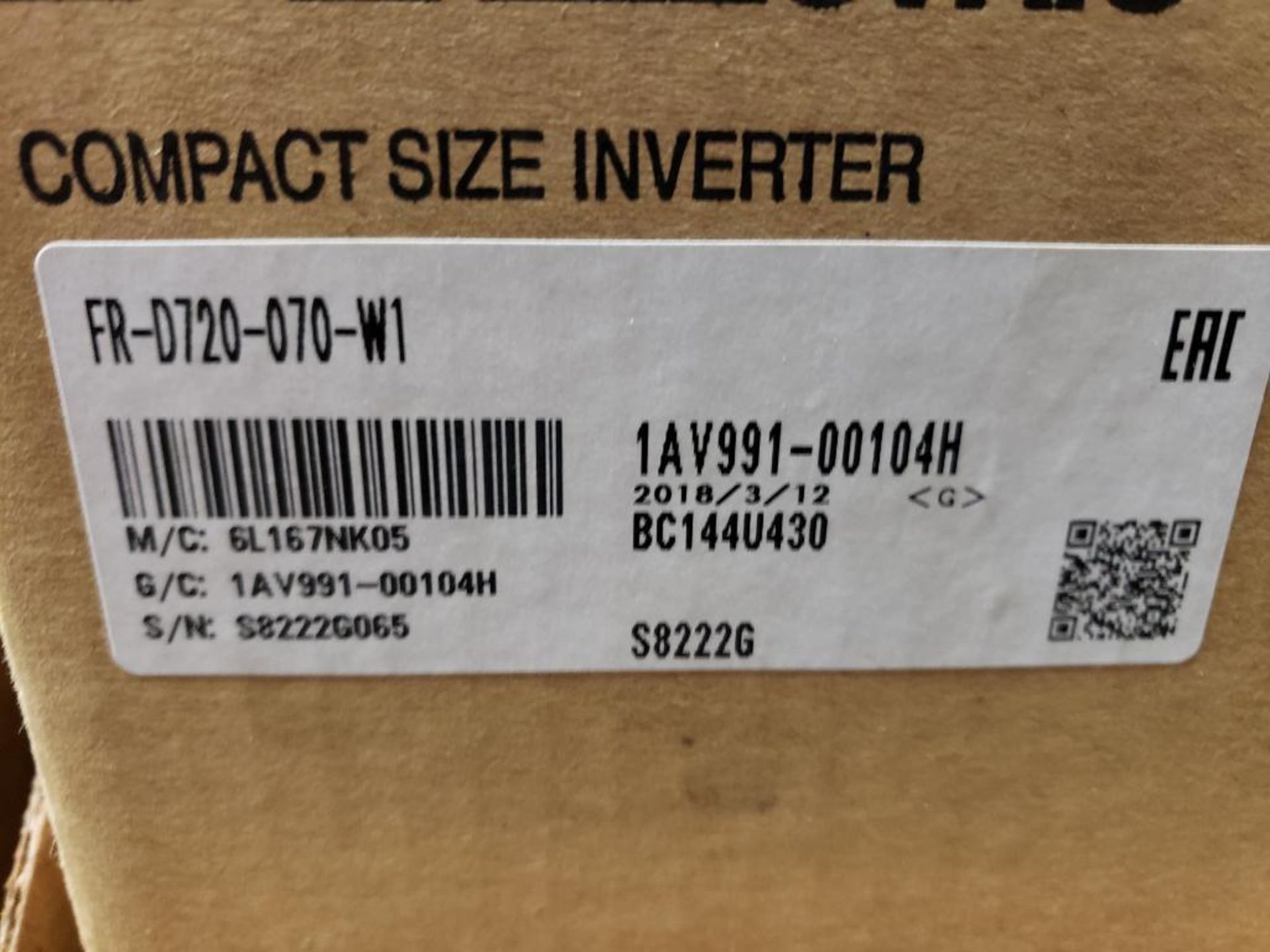 Mitsubishi Electric FR-D720-070-W1 compact size inverter. New in box. - Image 3 of 5