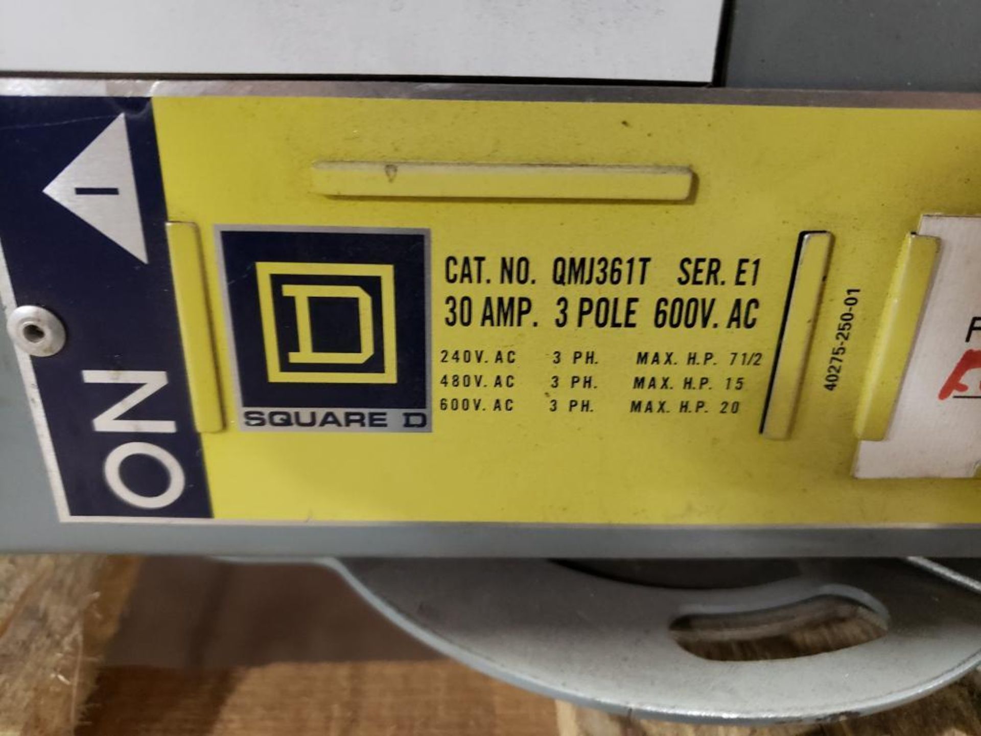 Qty 2 - Square D QMJ361T Twin fusible branch switch unit. 30AMP, 3-Pole, 600VAC. - Image 4 of 9