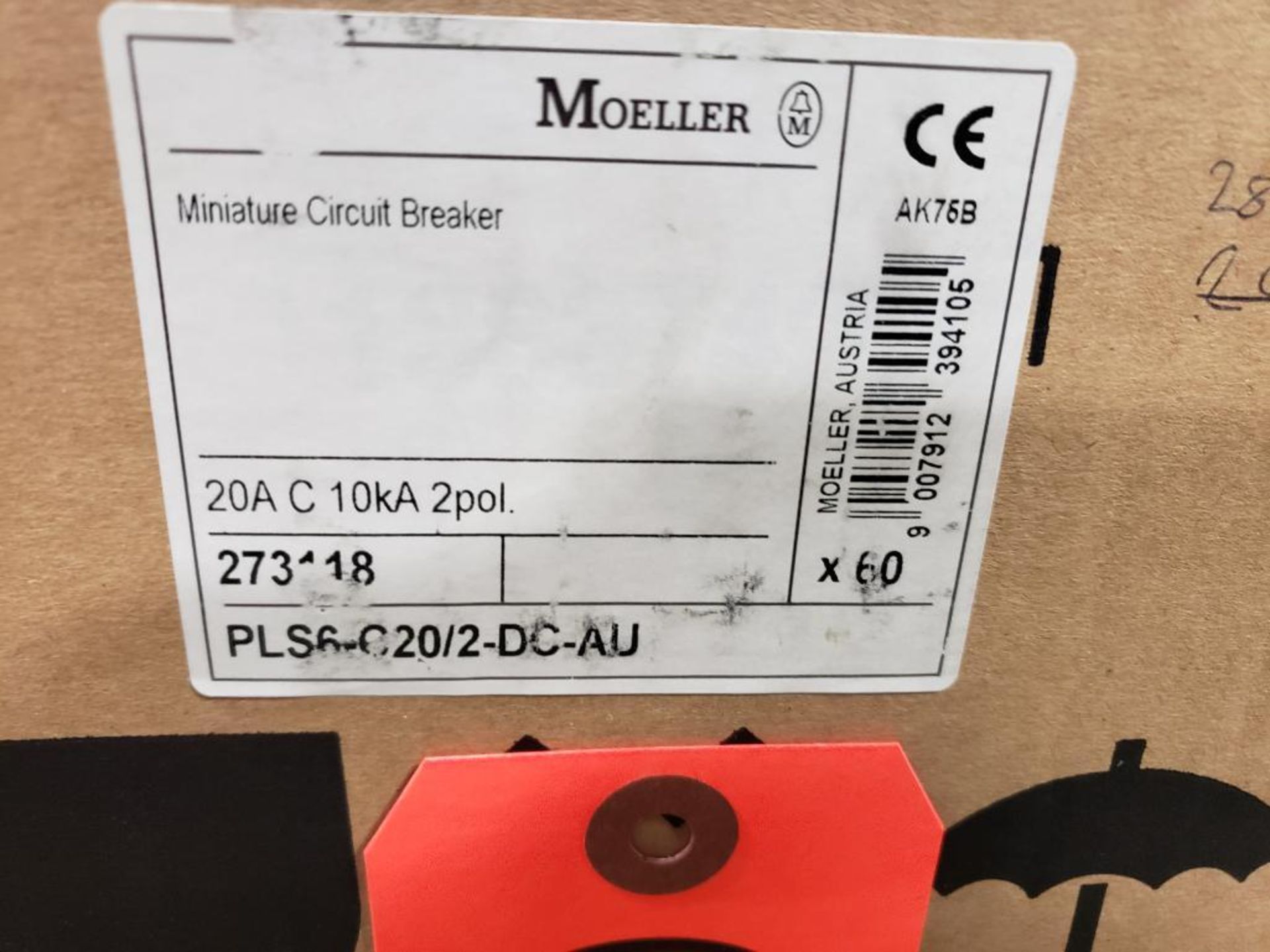 Qty 60 - Moeller 273118 PLS6-C20/2-DC-AU circuit breaker. 20AMP, 2-Pole. 60Ct Box. New in box. - Image 2 of 4