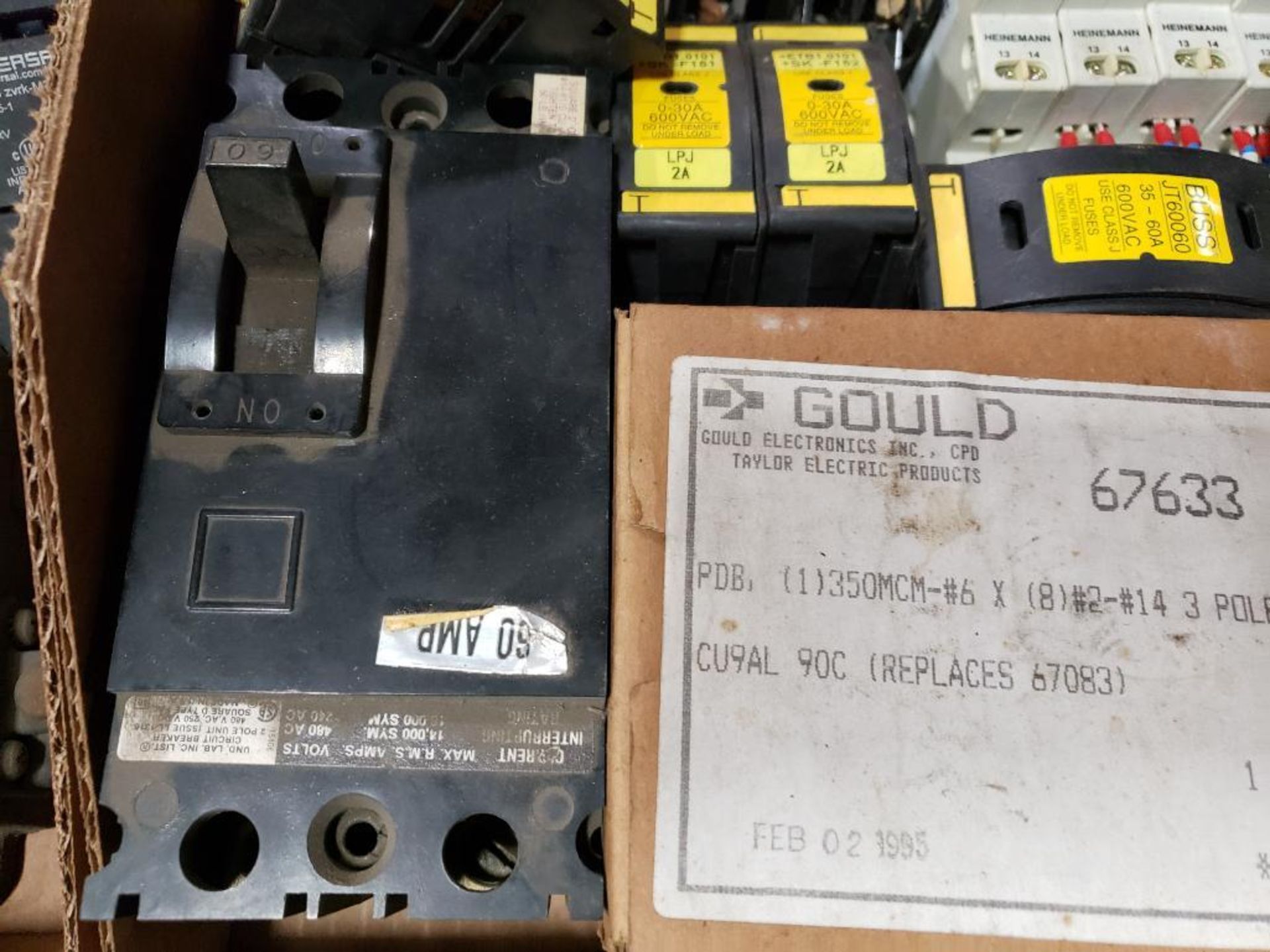 Assorted electrical power supply, breakers, fuse holder. Sola, Buss, Gould. - Image 5 of 6
