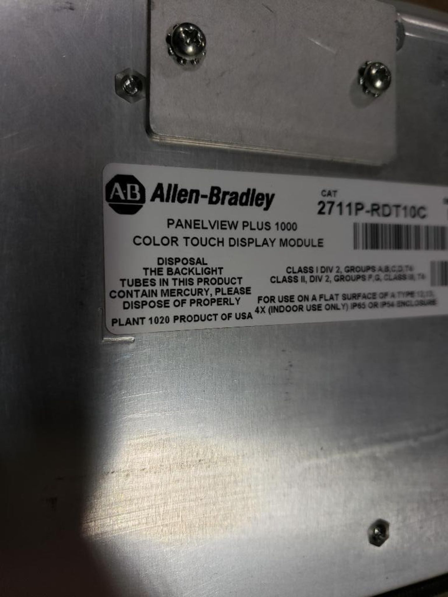 Allen Bradley PanelView Plus 1000. 2711P-RDT10C color touch display module. - Image 7 of 8