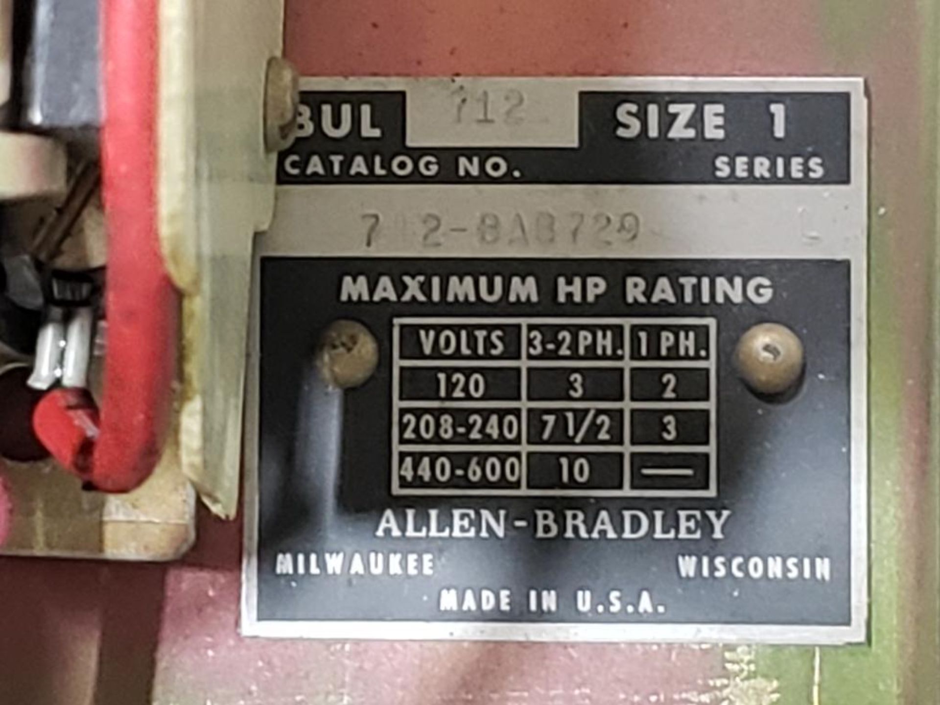 Allen Bradly 72-8A8729 combination starter. - Image 7 of 7