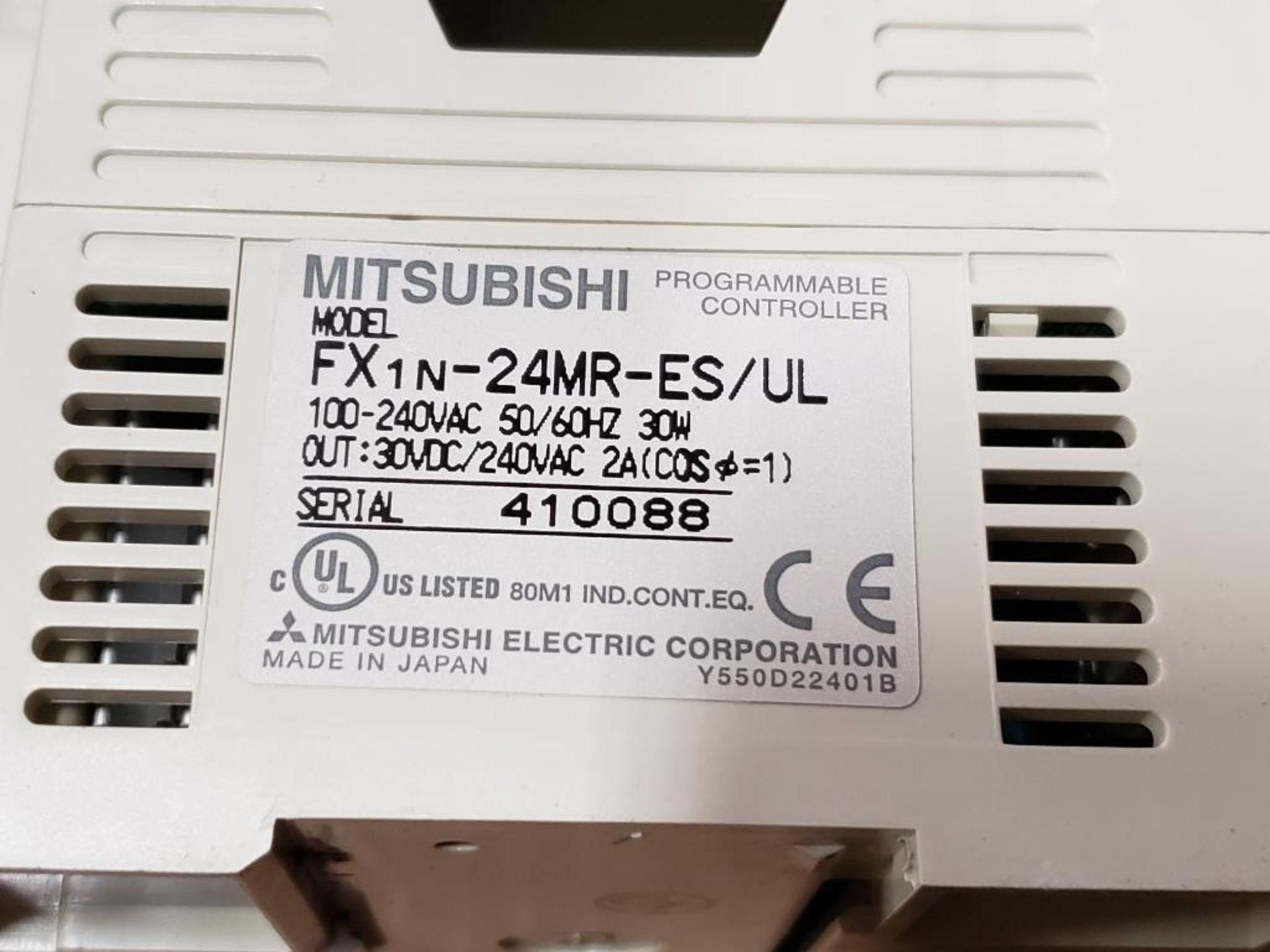 Qty 2 -Mitsubishi FX1N-24MR-ES/UL programmable controller. - Image 4 of 4