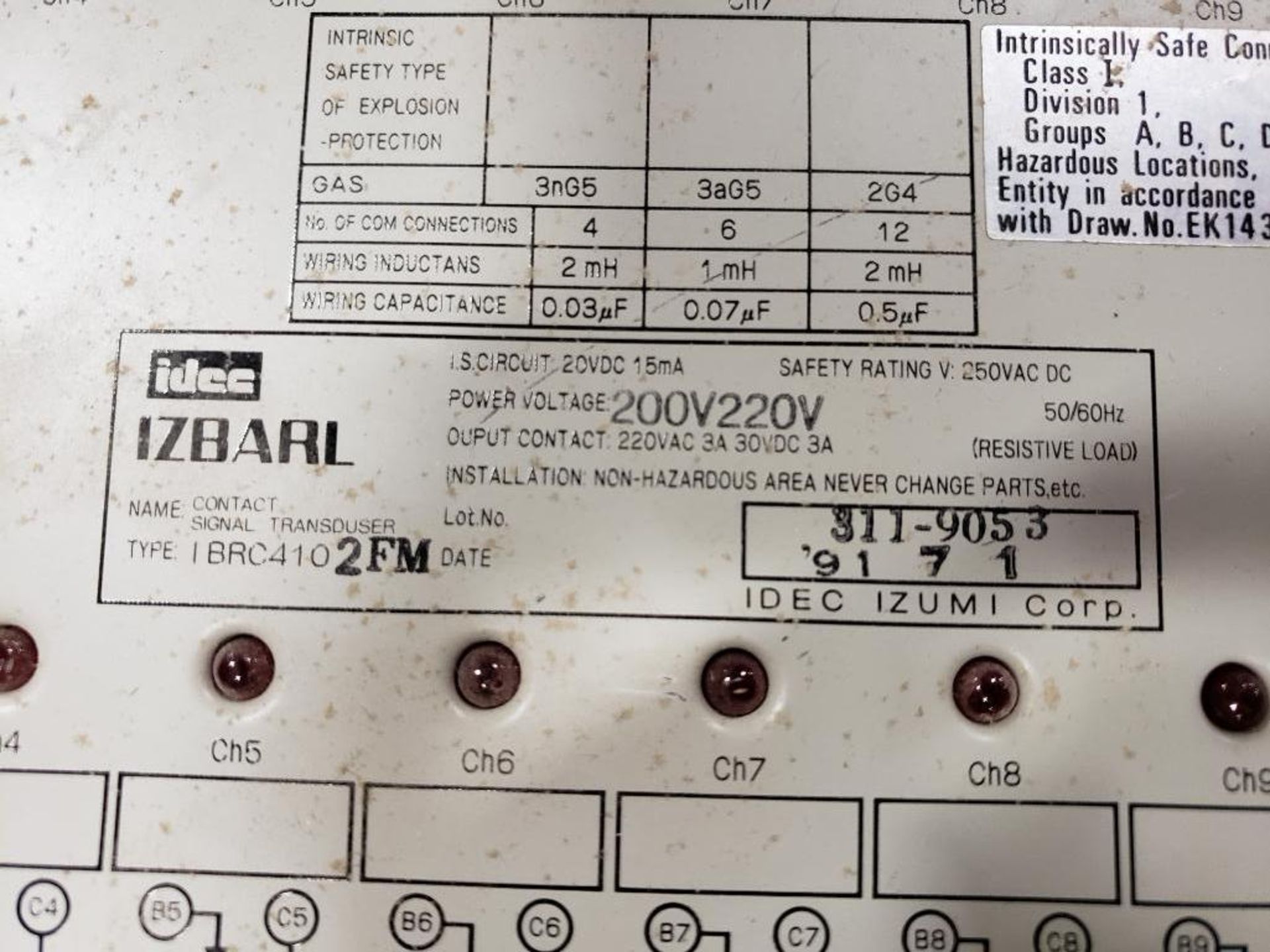 IDEC IZBARL contact signal transducer. IBRC4102FM. - Image 3 of 4