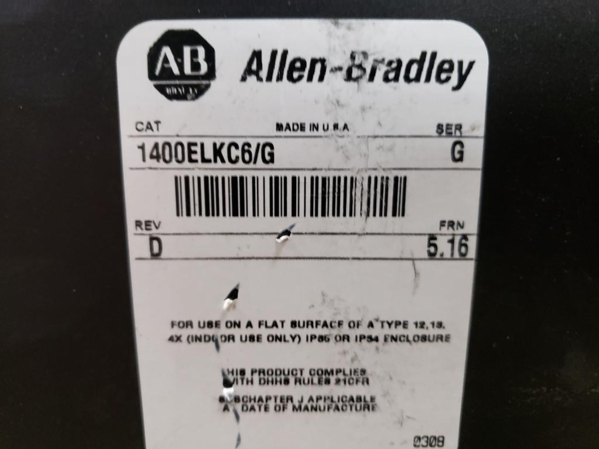 Allen Bradley PanelView 1400e user operator panel. 1400ELKC6/G. - Image 7 of 7