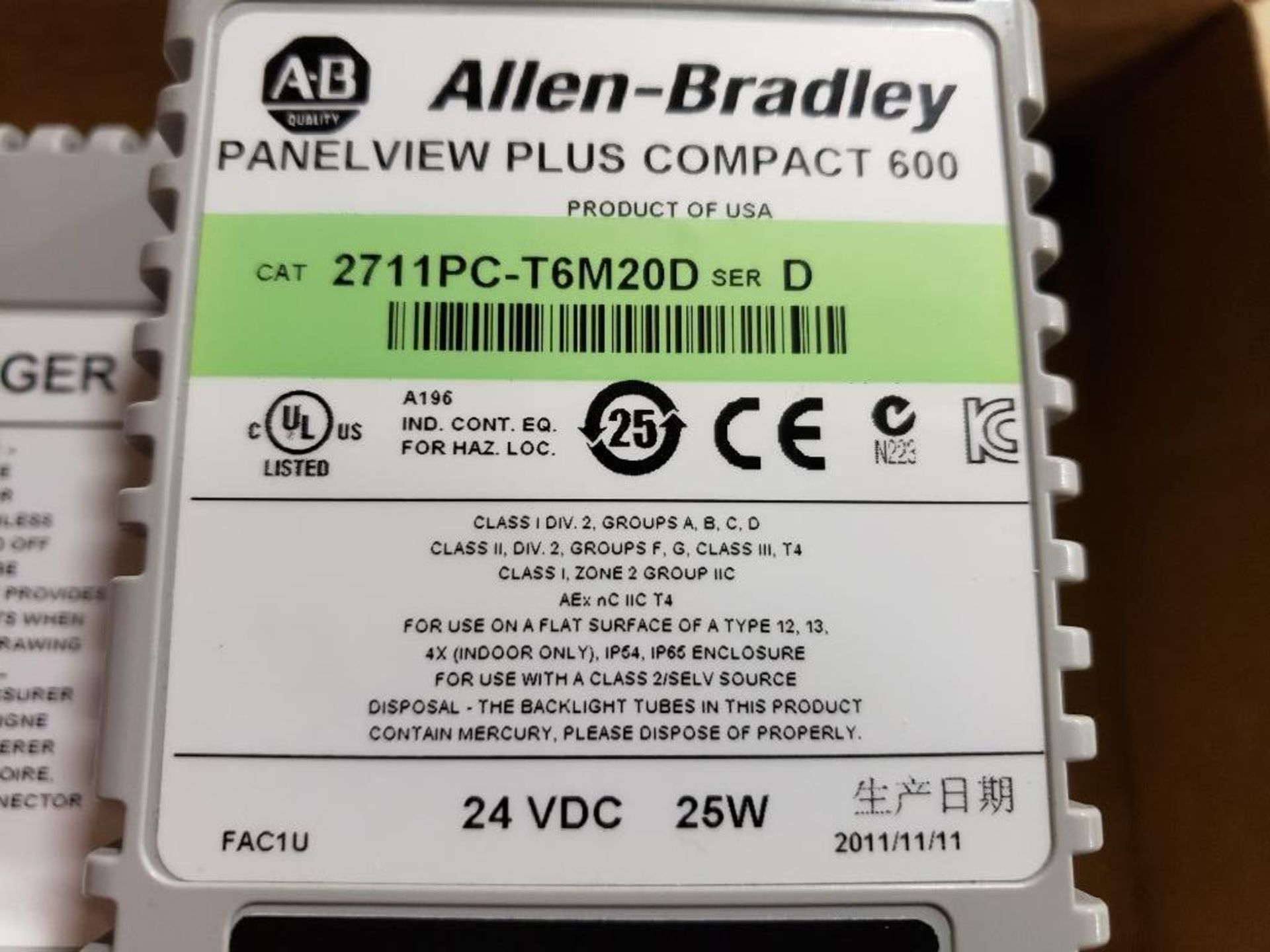 Allen Bradley PanelView Plus Compact 600. 2711PC-T6M20D. - Image 4 of 4