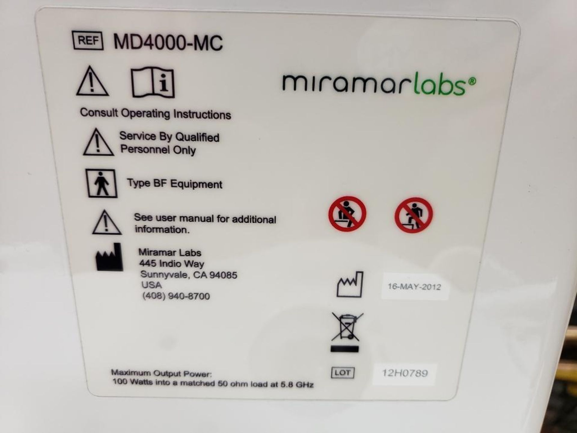 Miramar Labs MD4000-MC MiraDry Sweat Odor Reduction Hyperhidrosis System. - Image 5 of 9