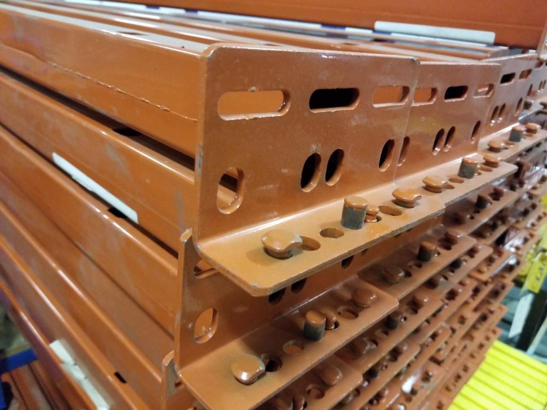 Qty 20 - Pallet rack cross bars. 102" length. Teardrop style. - Image 2 of 4