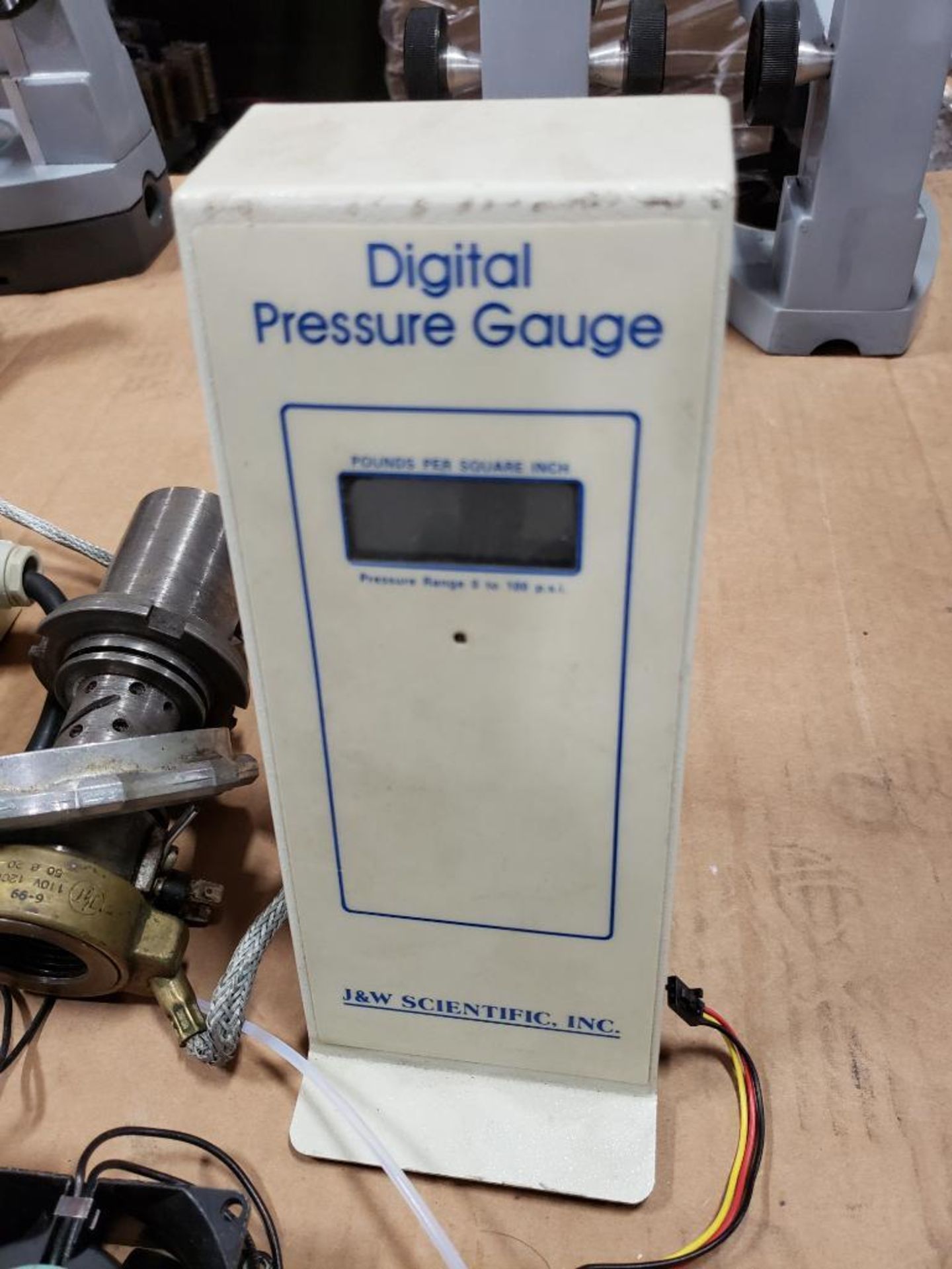 Assorted electrical fans, digital pressure gauge, breaker box. Luca, Cutler Hammer, Fluke. - Image 2 of 9