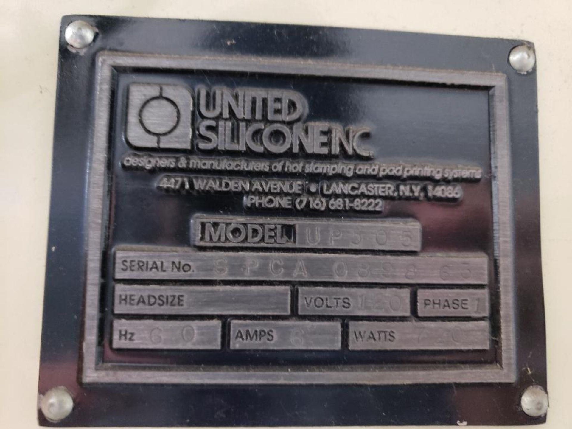 United Silicone INC. UNI-Printer UP500 Series Model: UP505.1PH, 120V. - Image 10 of 13