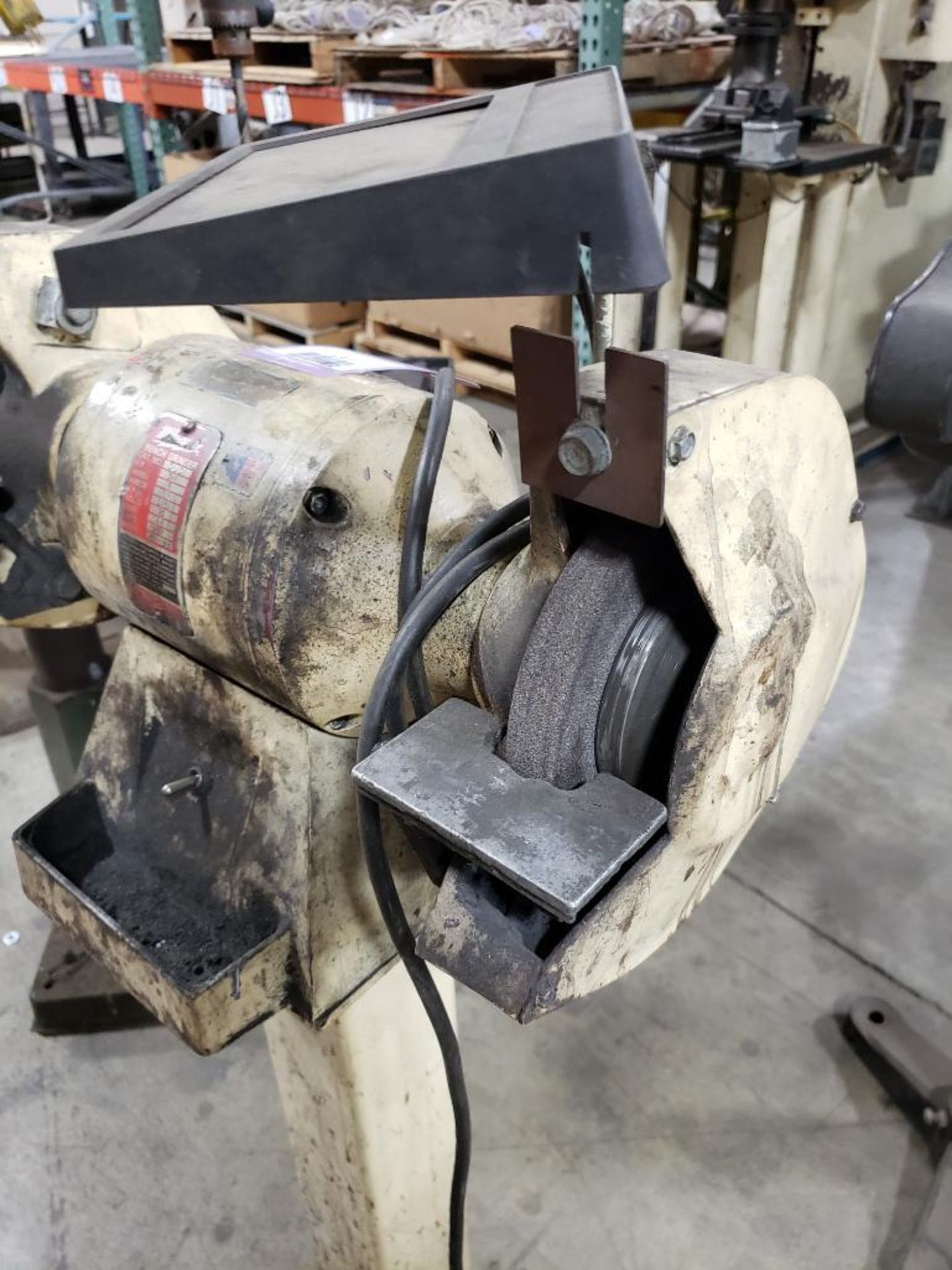 3/4hp Milwaukee bench grinder. Catalog 505. 8in wheel. With floor stand. - Image 4 of 7