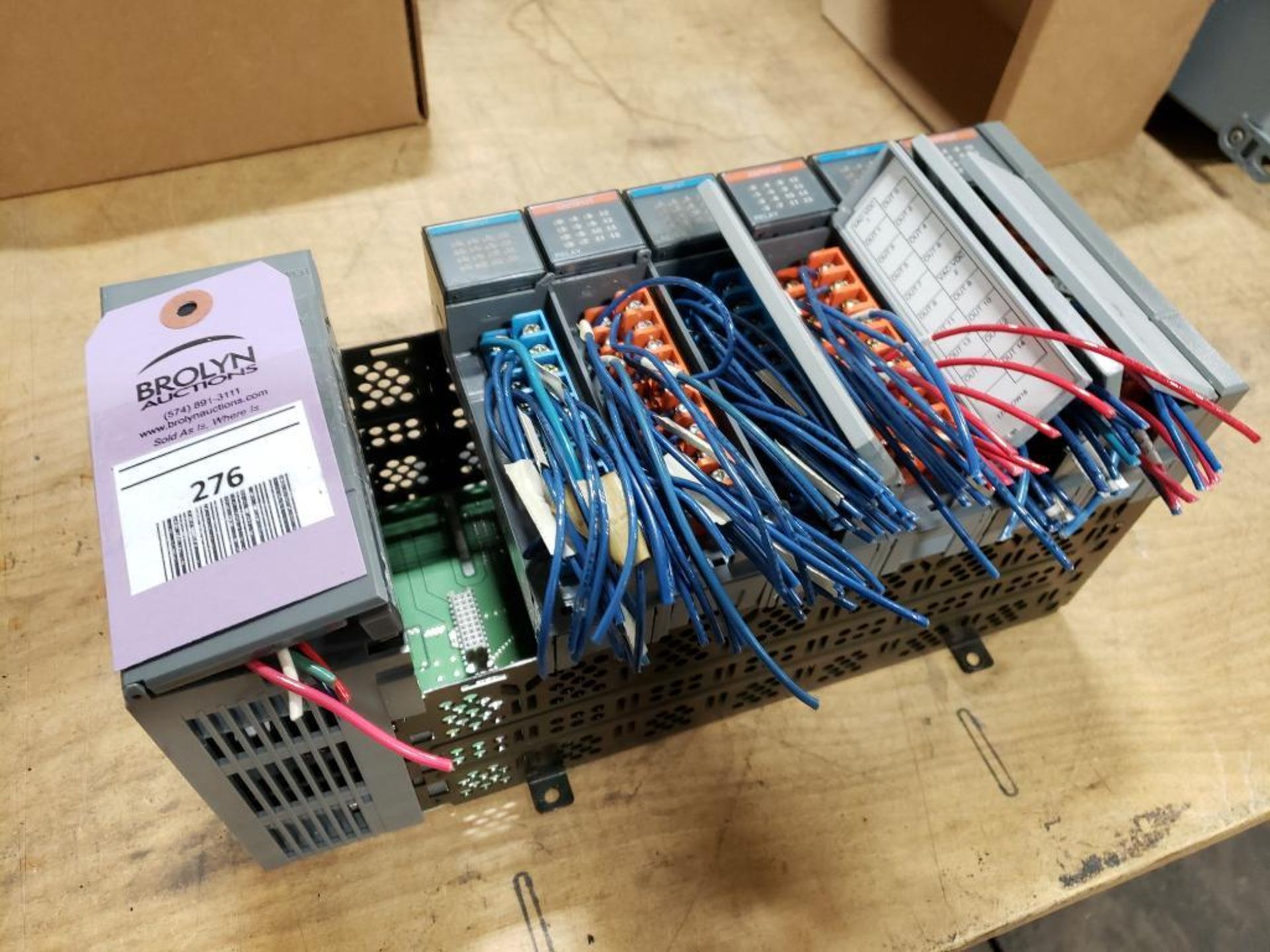 Allen Bradley SLC programmable controller rack. Power supply, Input, Output modules. 7-Slot.