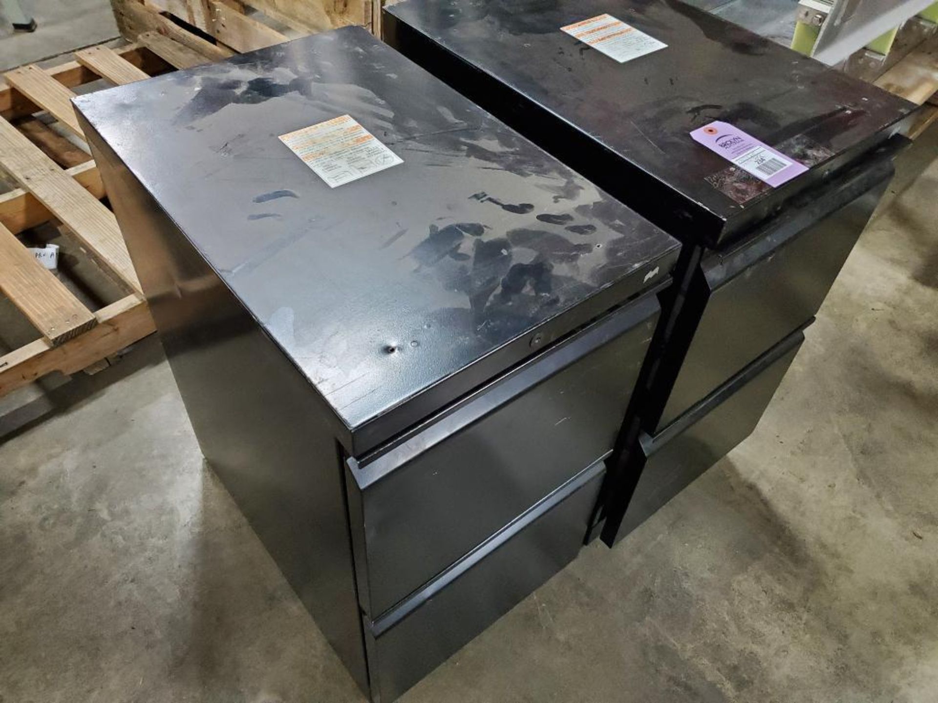 Qty 2 - Assorted filing cabinet. 23x15x28. LxDxH. - Image 3 of 3