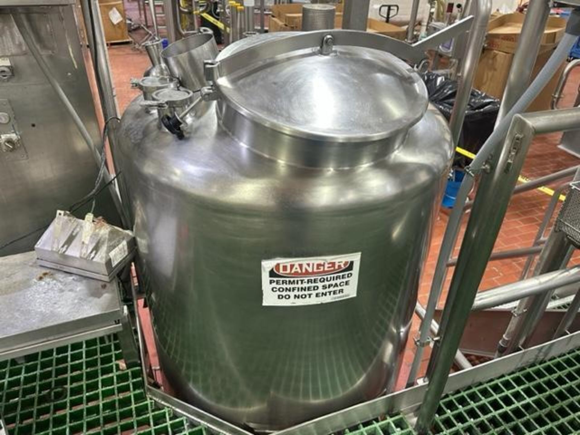 25hp 350gallon (est) stainless steel food grade batch weigh mix tank. - Image 7 of 20