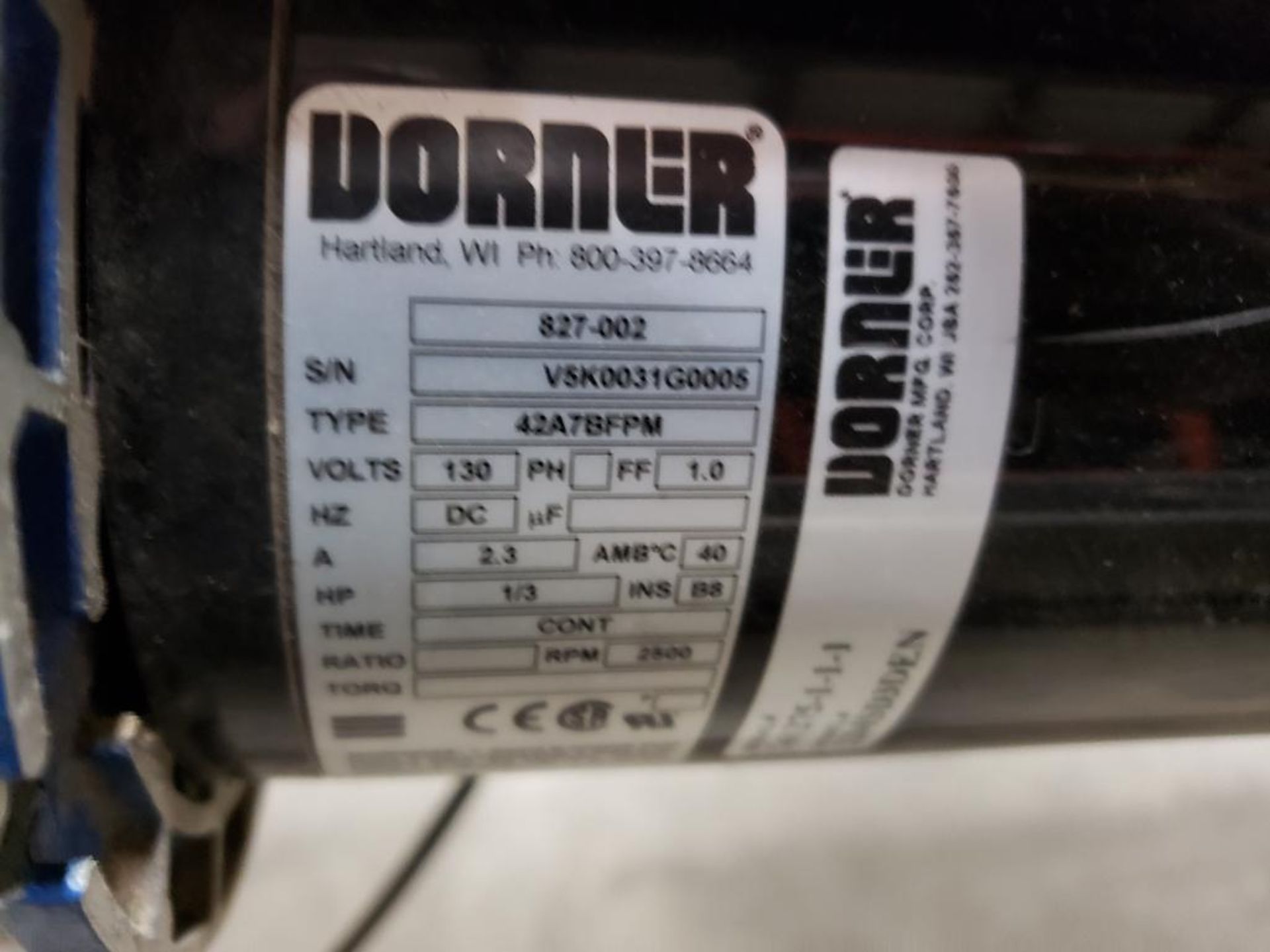 Dorner conveyor / dryer assembly. 118"L x 17"W travel. 122x30x58 overall WxDxH. - Image 6 of 12