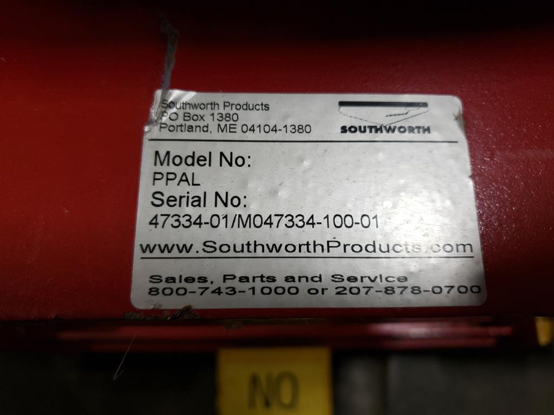 Southworth PPAL pneumatic lift table. 44" diamter. - Image 3 of 7